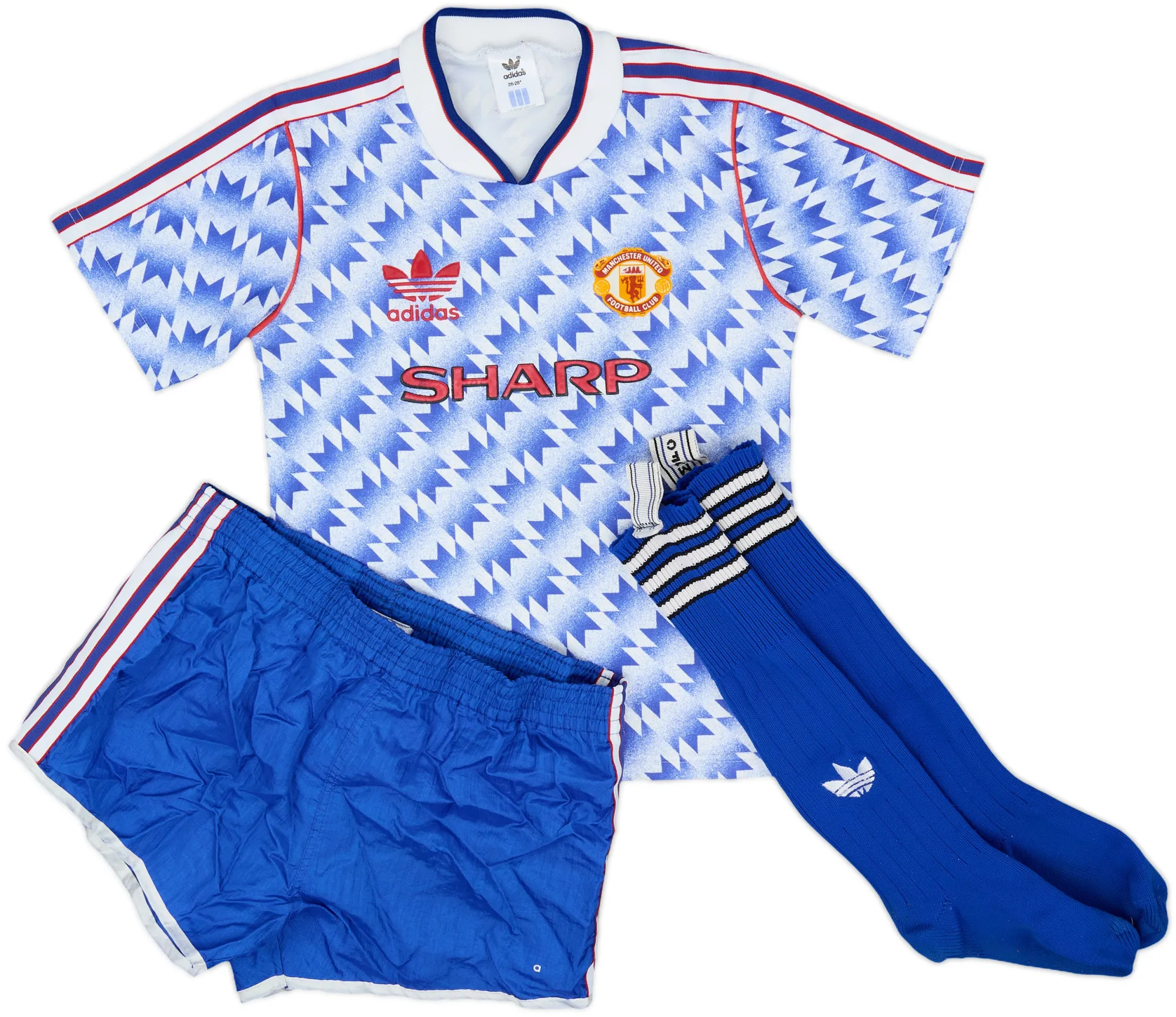 adidas Manchester United Boys SS Away Mini Kit 1990/92
