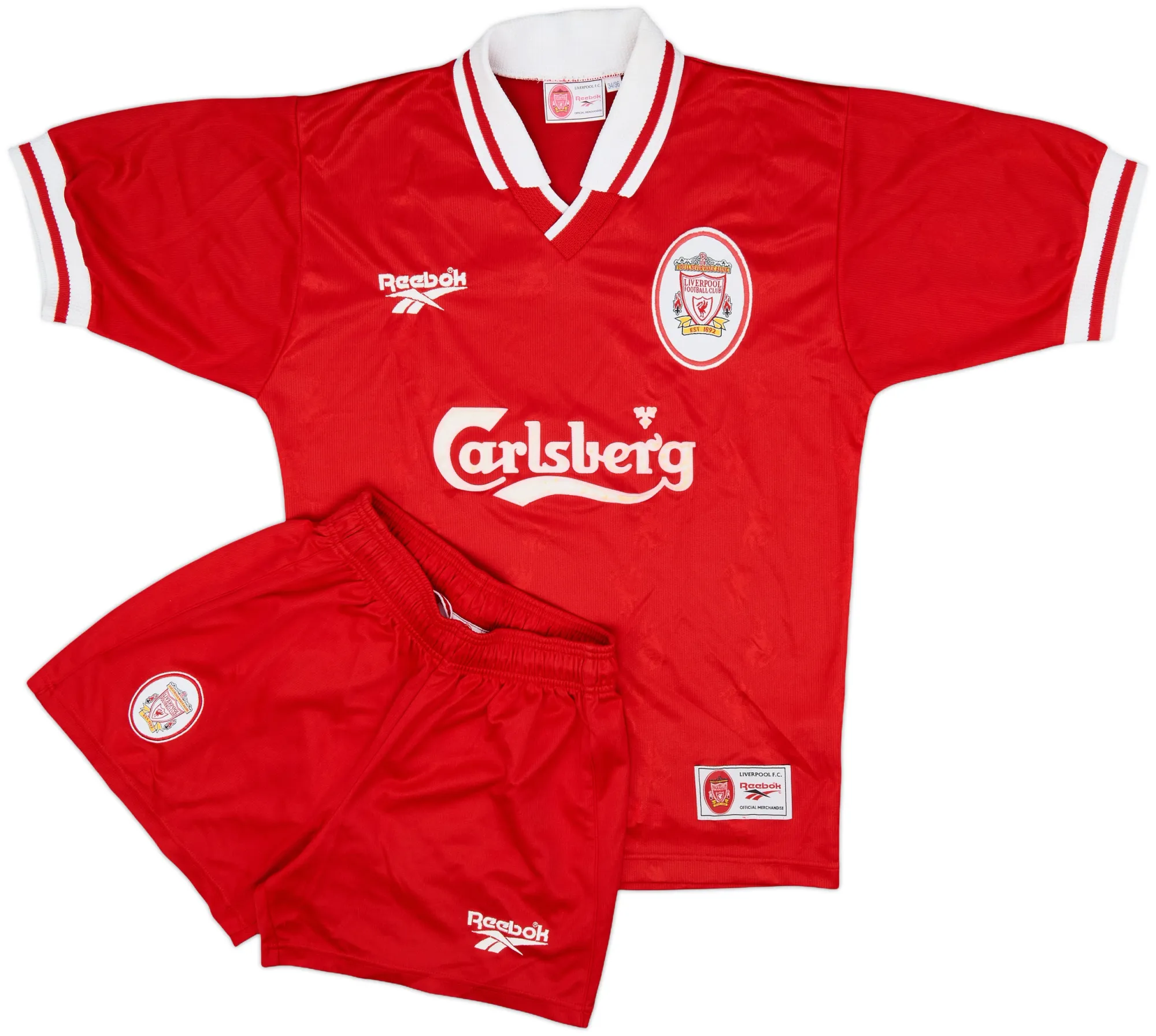 Reebok Liverpool Mens SS Home Mini Kit 1996/98