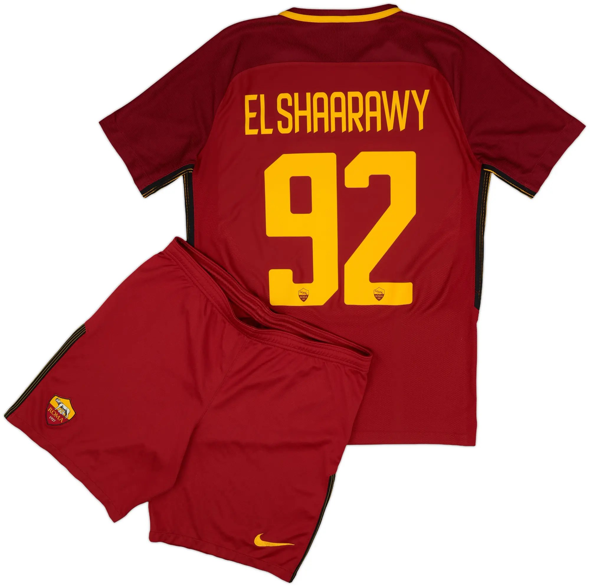 2017-18 Roma Authentic Home Shirt & Shorts El Shaarawy #92 - 10/10 - (M)