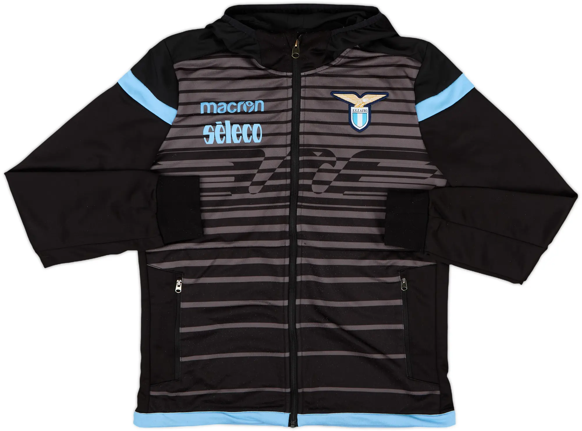 2016-17 Lazio Macron Hooded Track Jacket - 9/10 - (M)