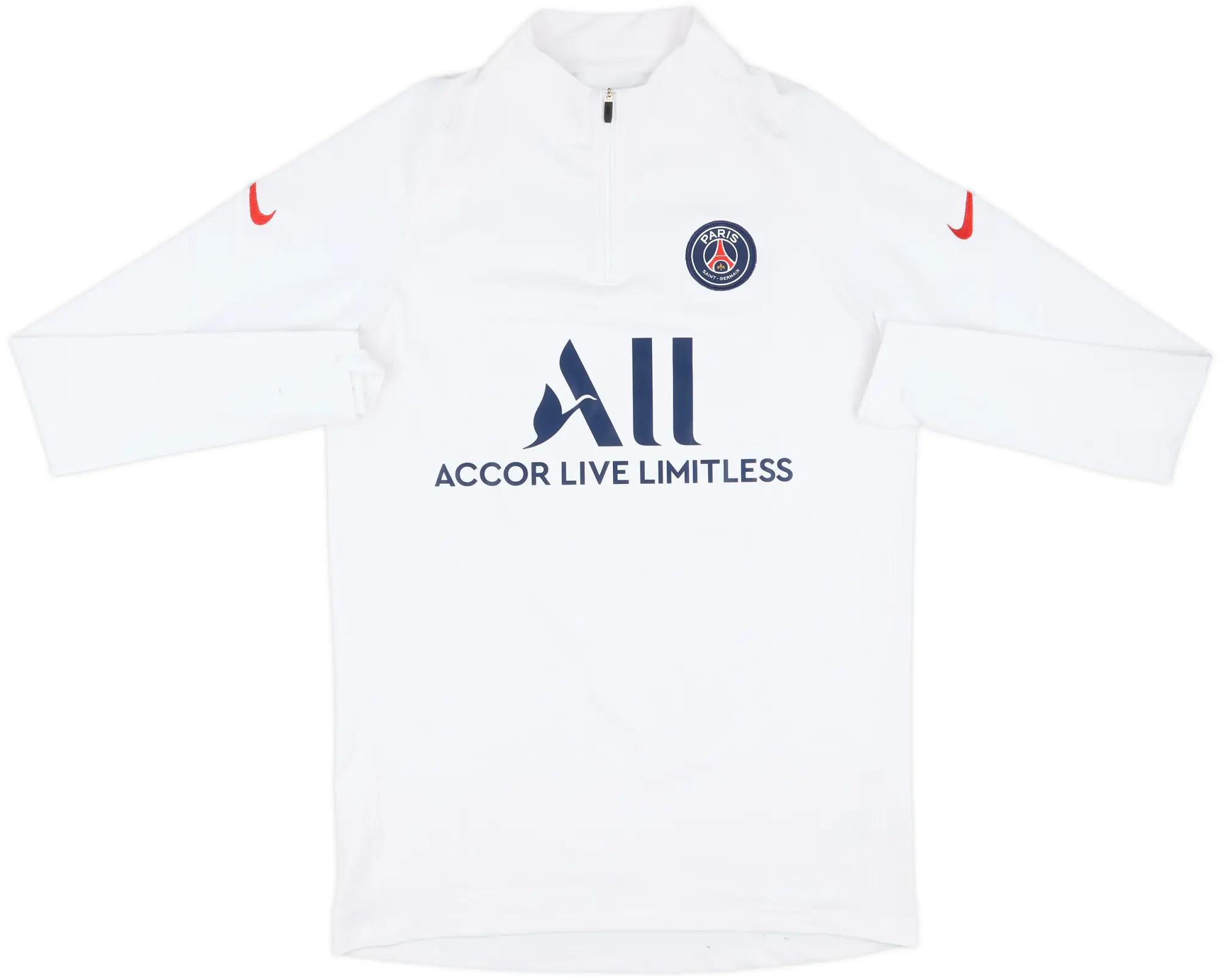 2020-21 Paris Saint-Germain Nike 1/4 Zip Sweat Top - 7/10 - (M)
