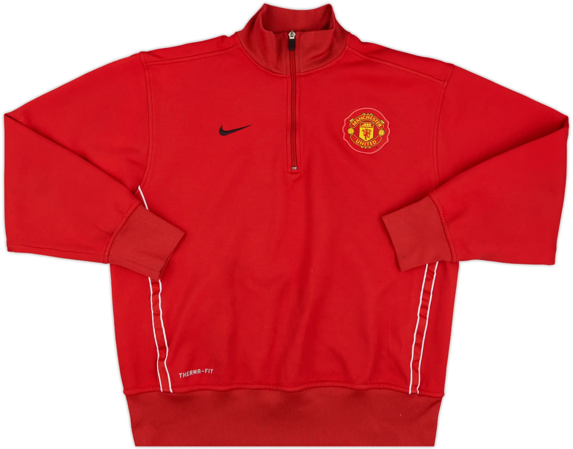 2010-11 Manchester United Nike 1/4 Zip Sweat Top - 7/10 - (M)