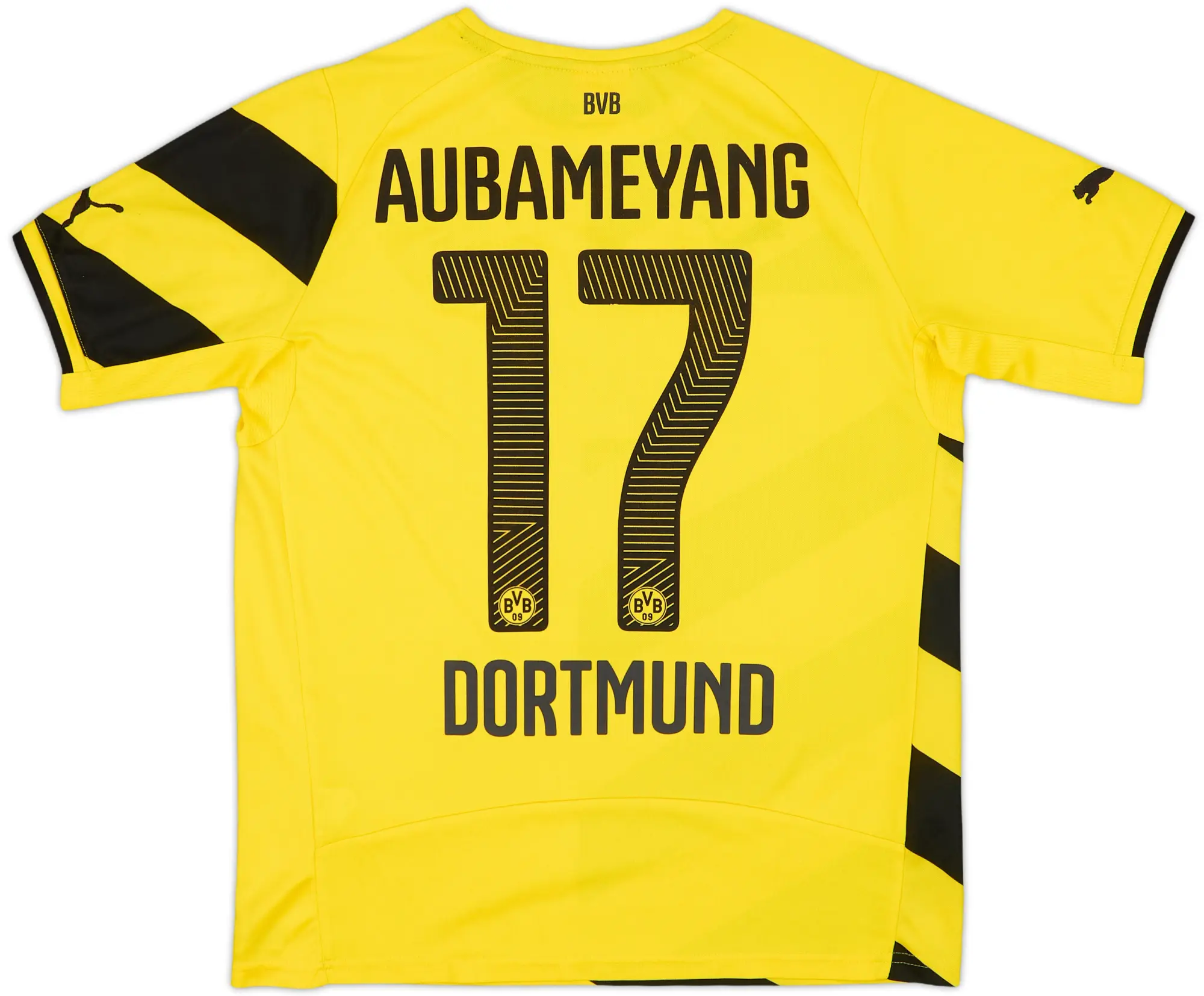 2014-15 Borussia Dortmund Home Shirt Aubameyang #17 - 8/10 - (L.Boys)