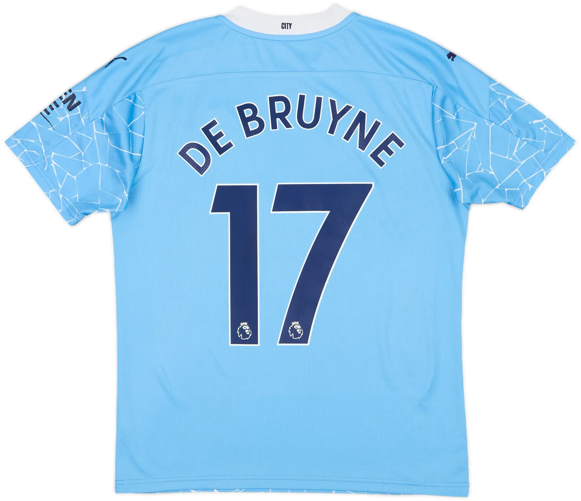 2020-21 Manchester City Home Shirt De Bruyne #17 - 8/10 - (M)