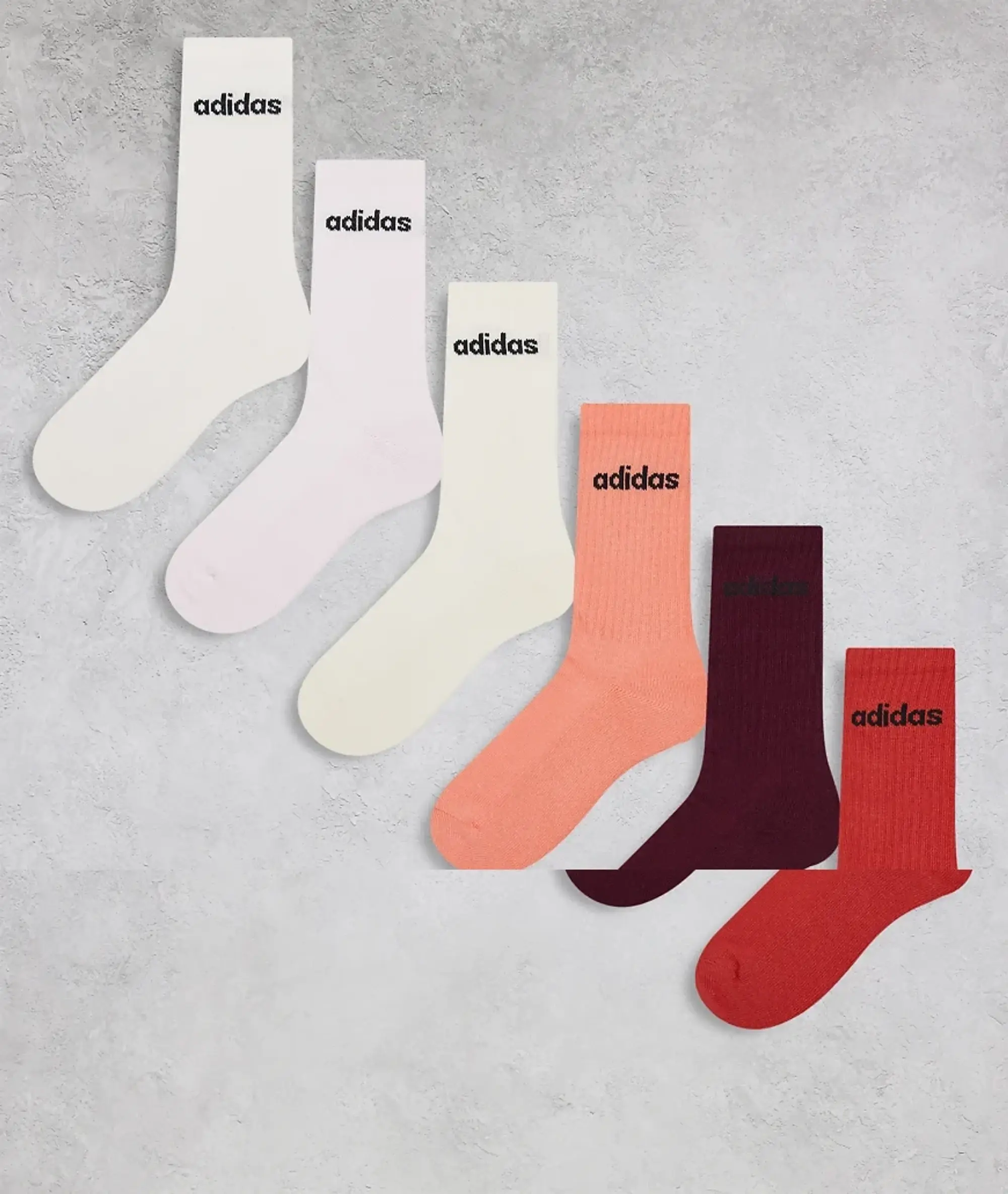 Adidas Originals 6 Pack Socks In Brown-Multi