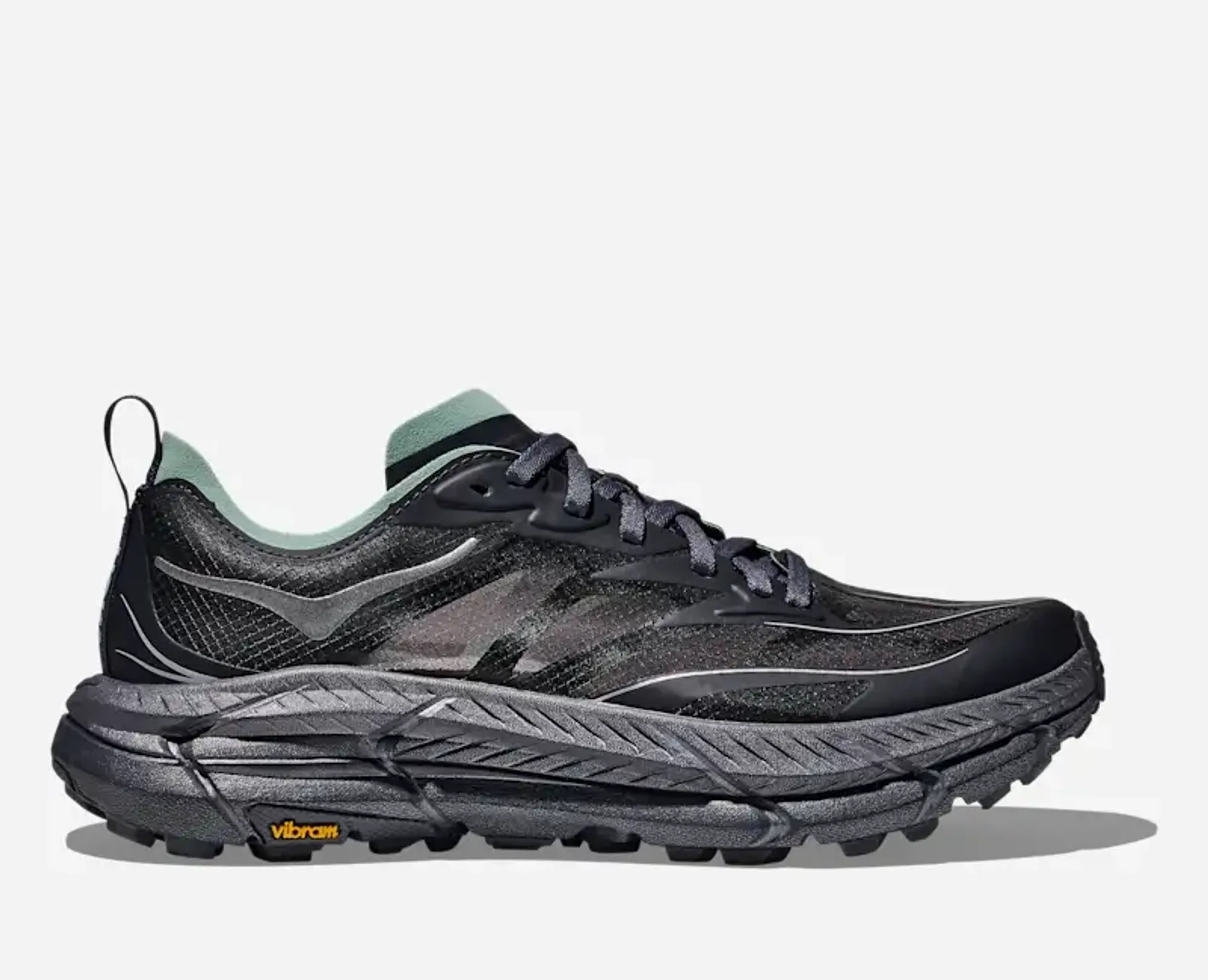 Hoka Mafate Speed 4 Lite Lifestyle Shoes In Charcoal Grey/Jade
