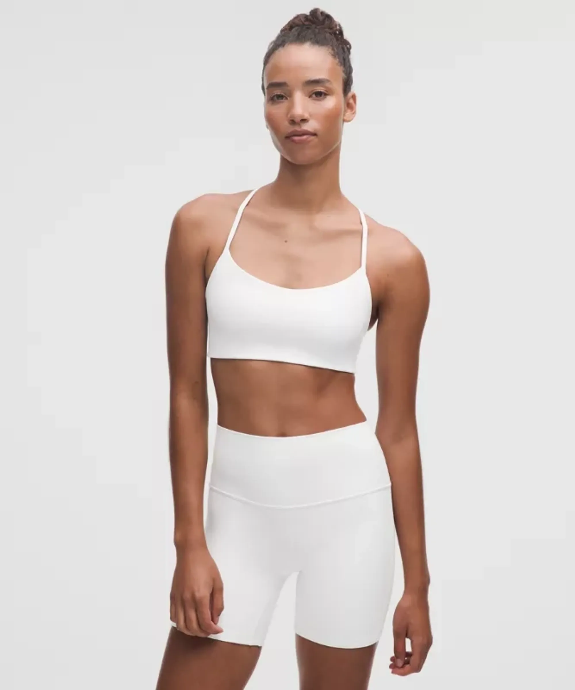 lululemon – Women's Flow Y Sports Bra Light Support, A/B Cup Evolve – Color White – Size Large