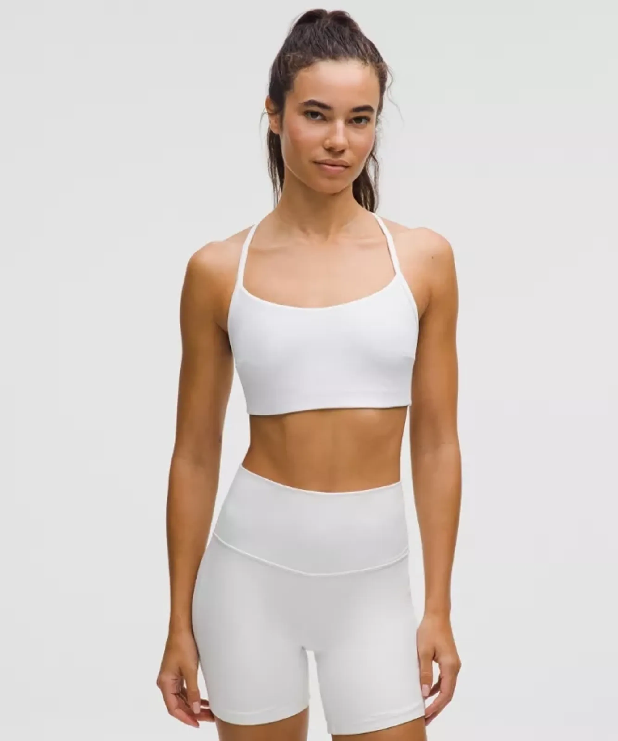 lululemon – Women's Flow Y Sports Bra Light Support, C/D Cup Evolve – Color White – Size Large