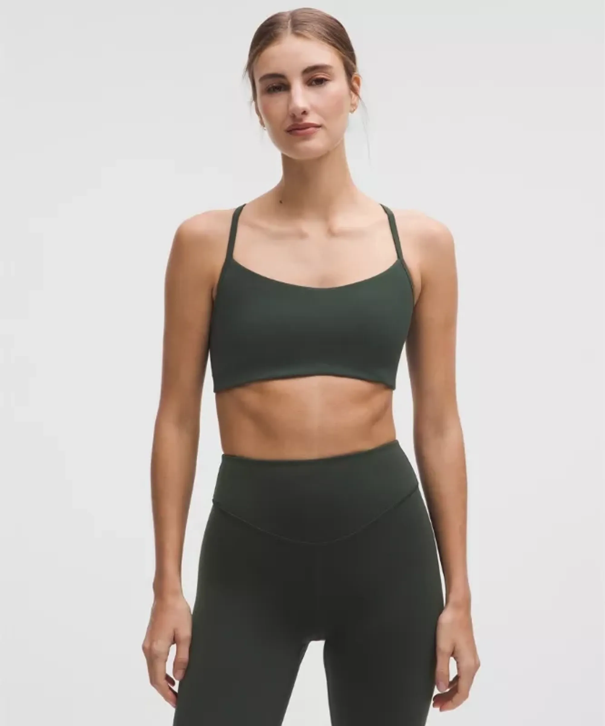 lululemon – Women's Flow Y Sports Bra Light Support, A/B Cup Evolve – Color Green – Size Large
