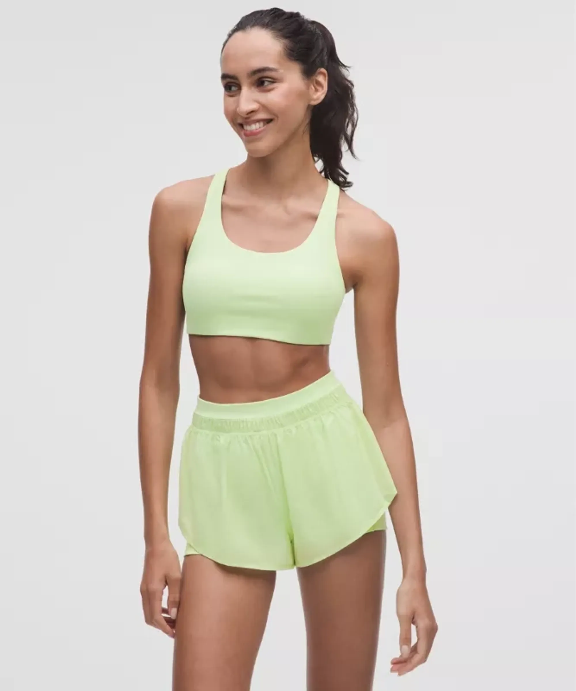lululemon – Women's Nulux Strappy-Back Sports Bra Medium Support, B/C Cup – Color Green – Size Large