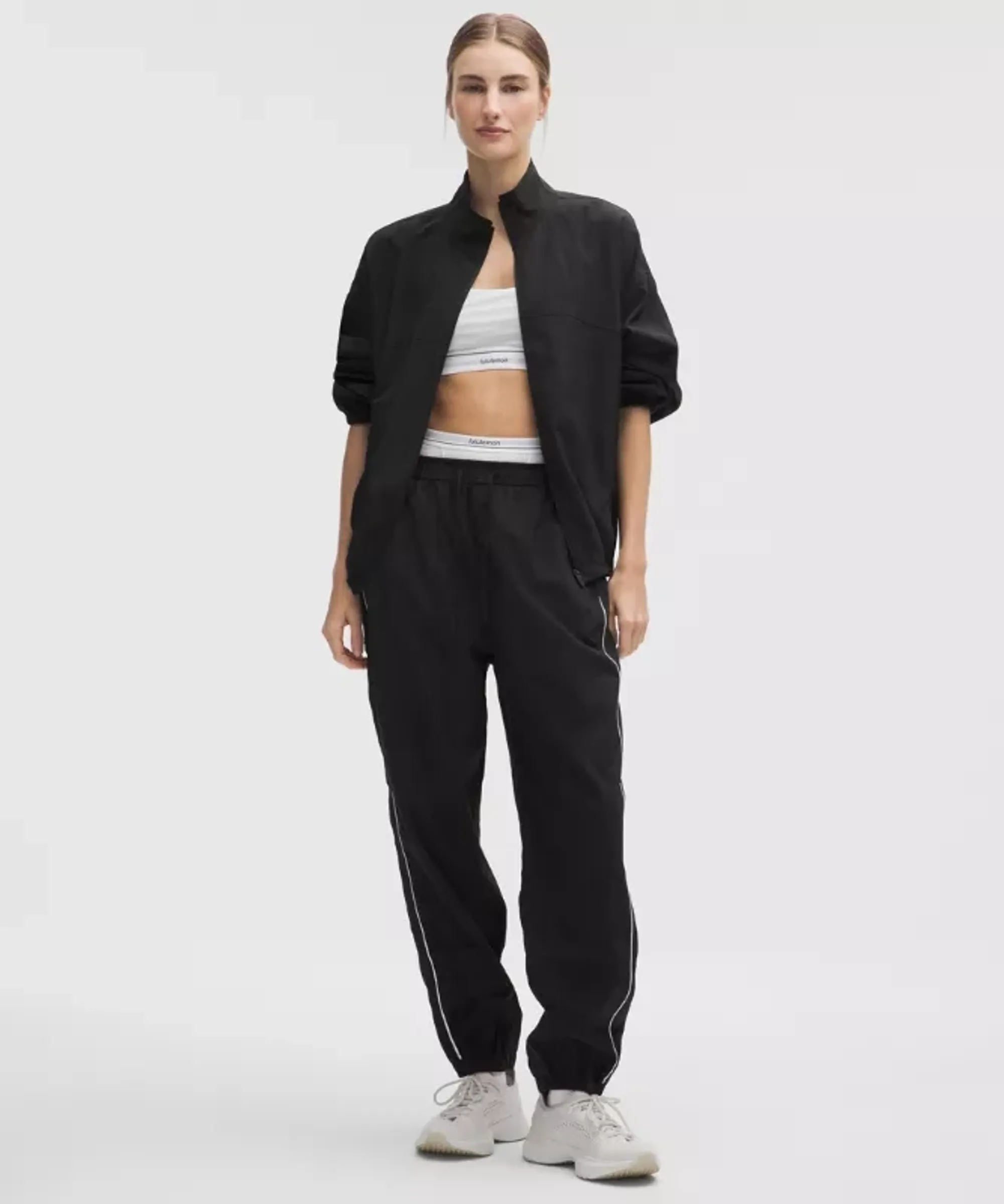 lululemon – Women's License to Train Woven Mid-Rise Joggers – Color Black/White – Size Large