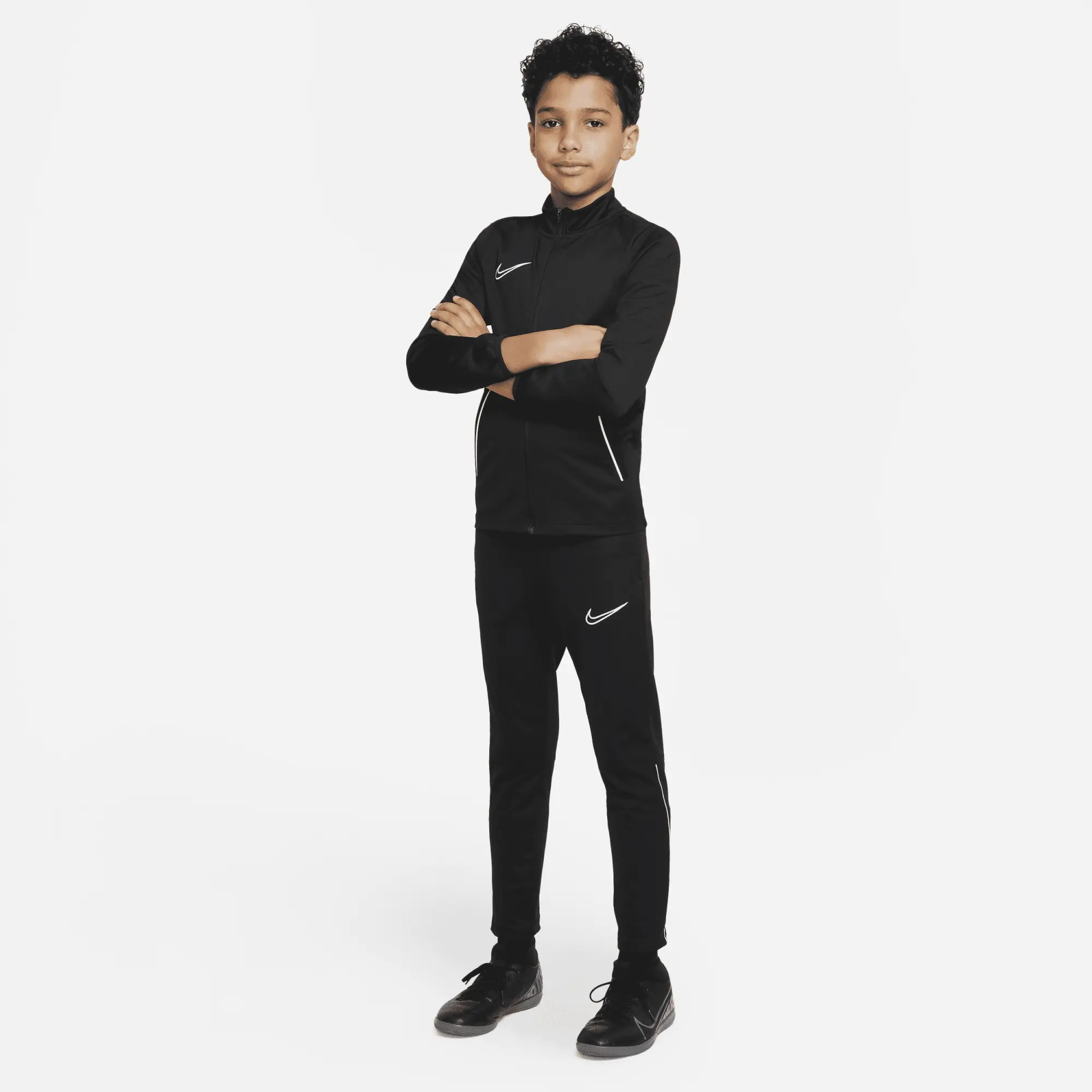 Nike Dri-FIT Academy Older Kids' Knit Football Tracksuit - Black - Polyester