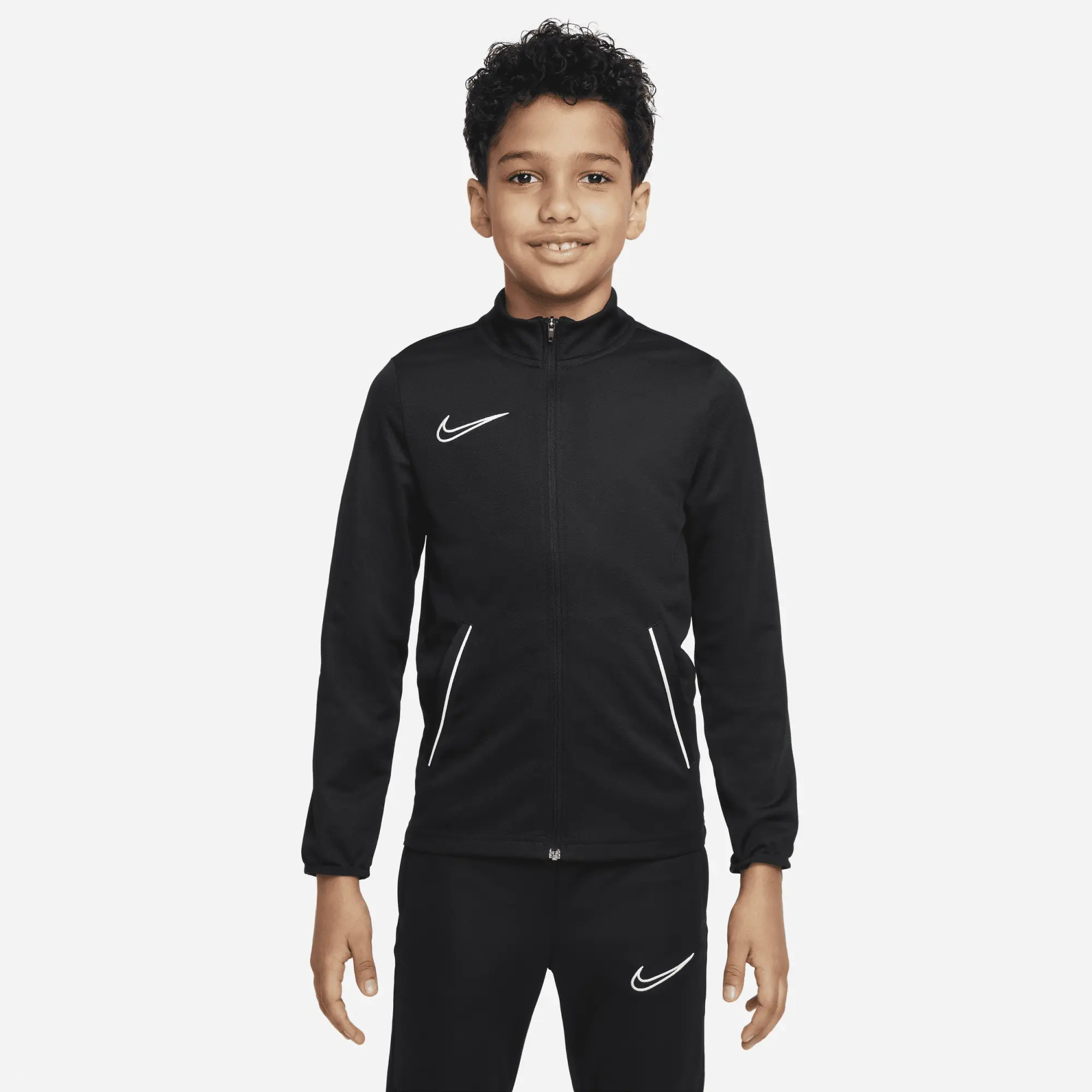 Nike Dri-FIT Academy Older Kids' Knit Football Tracksuit - Black - Polyester