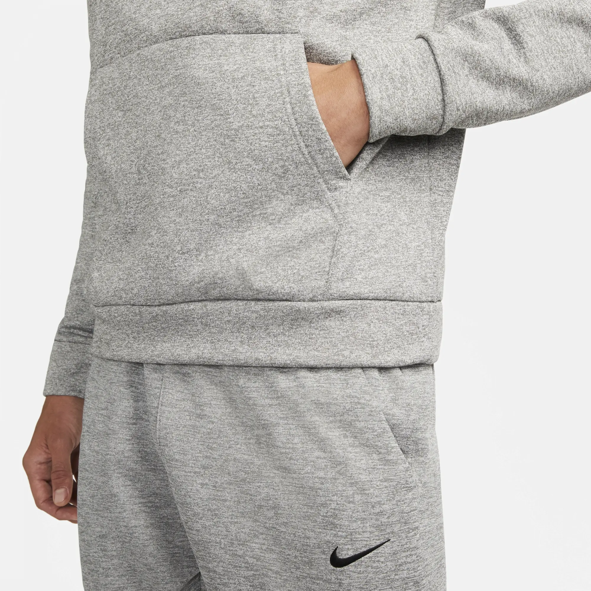 Nike Therma Men's Therma-FIT Hooded Fitness Sweatshirt - Grey - Polyester