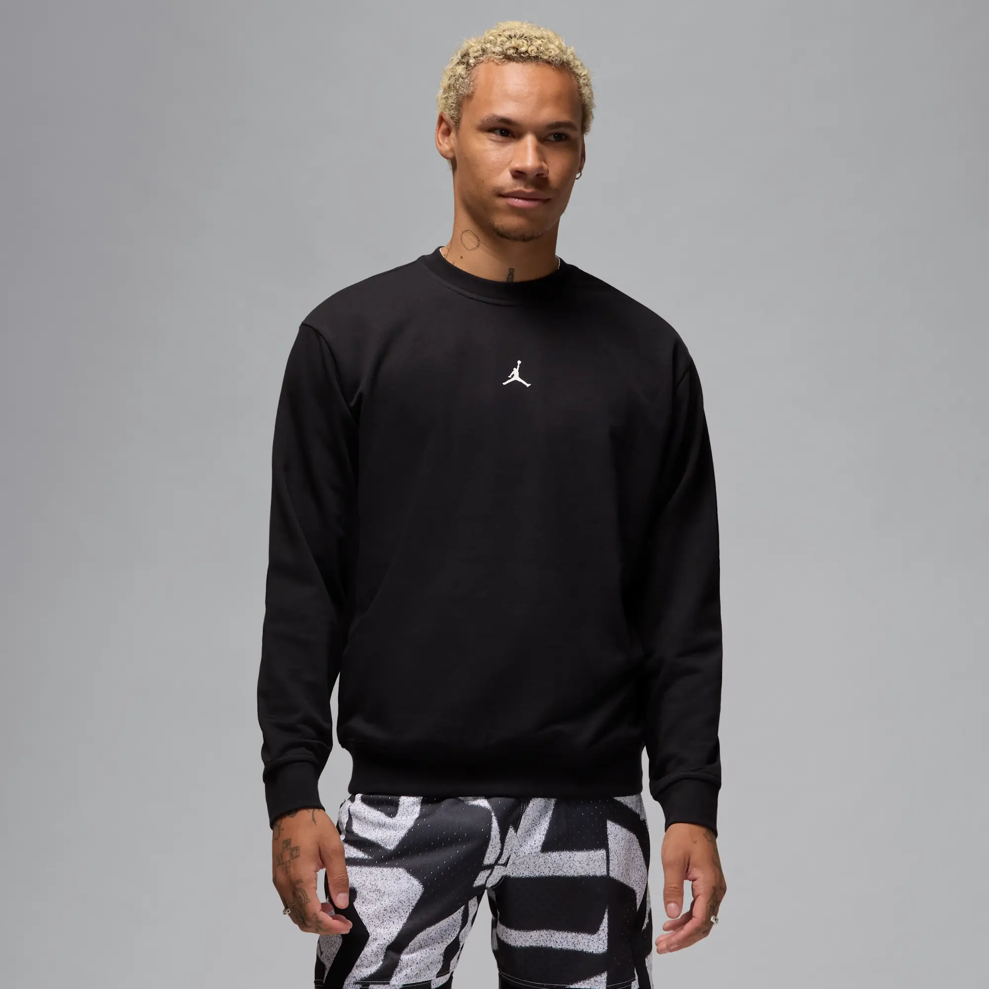 Nike Jordan Sport Crossover Men's Dri-FIT Crew-Neck Sweatshirt - Black - Cotton/Polyester
