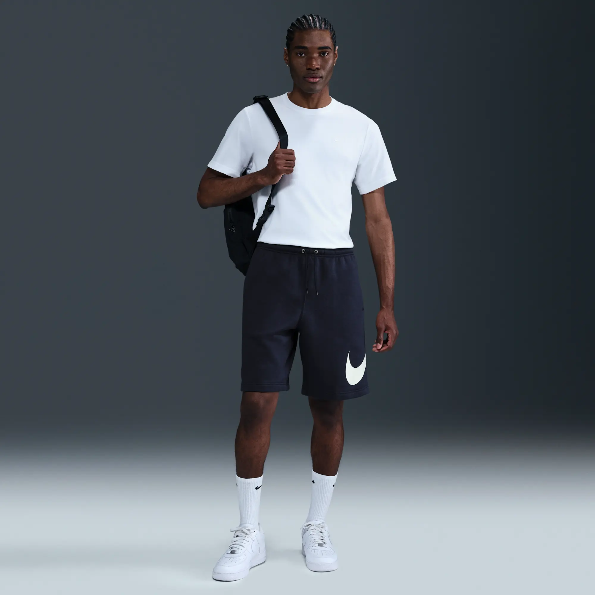 Nike Club Men's Fleece Shorts - Blue - Cotton/Polyester