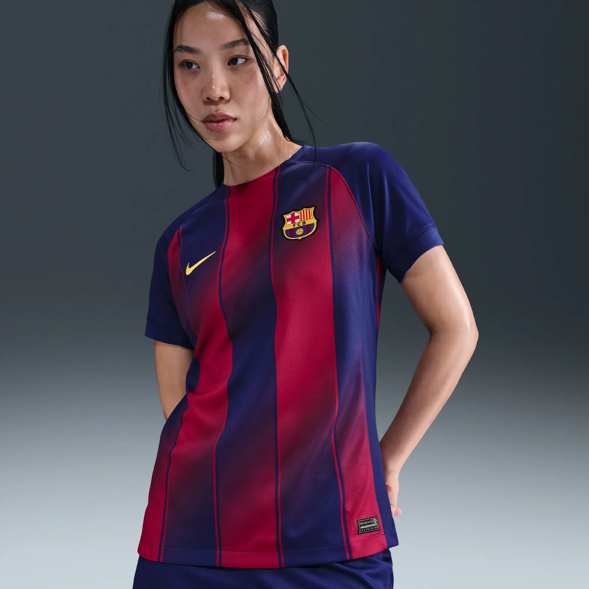 F.C. Barcelona 2025/26 Stadium Home Women's Nike Dri-FIT Football Replica Shirt - Blue - Polyester