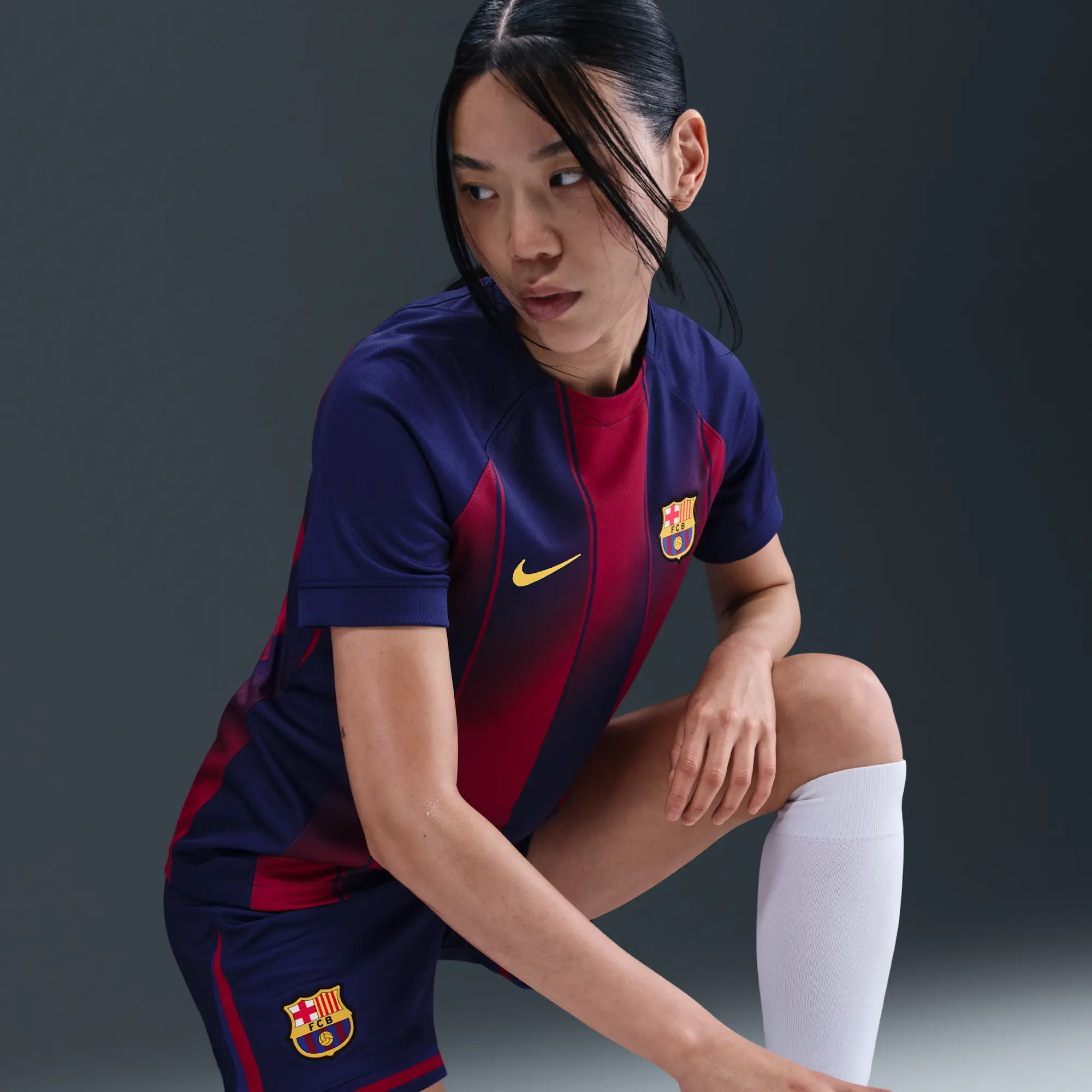 F.C. Barcelona 2025/26 Stadium Home Women's Nike Dri-FIT Football Replica Shirt - Blue - Polyester