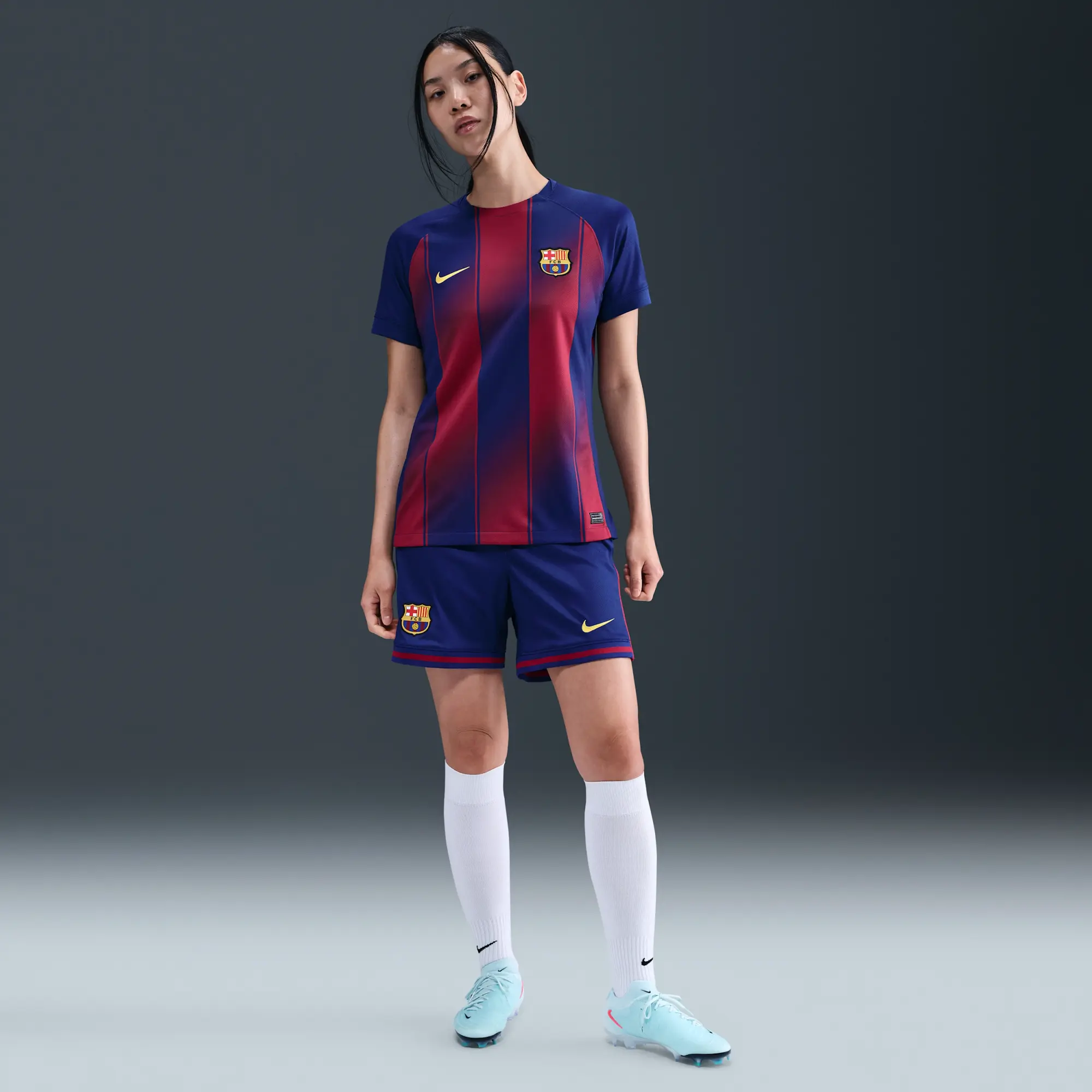 F.C. Barcelona 2025/26 Stadium Home Women's Nike Dri-FIT Football Replica Shirt - Blue - Polyester