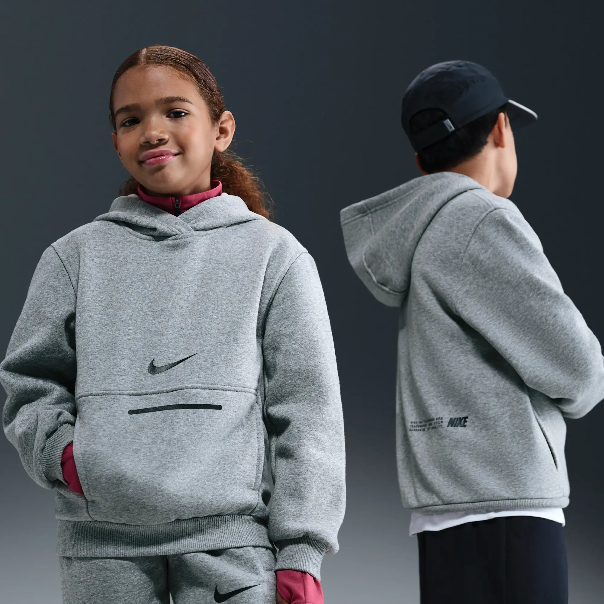 Nike Sportswear Club Fleece Older Kids' Hoodie - Grey - Cotton/Polyester