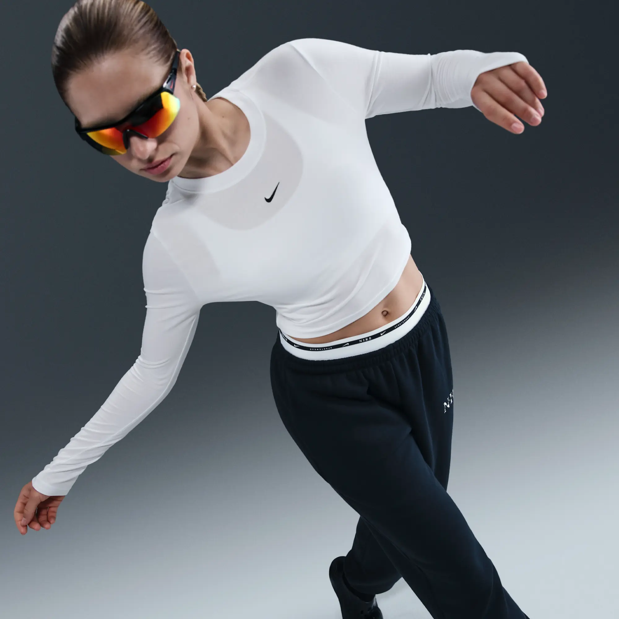 Nike Sportswear Chill Knit Women's Slim Long-Sleeve Cropped Top - White - Modal/Cotton/Elastane
