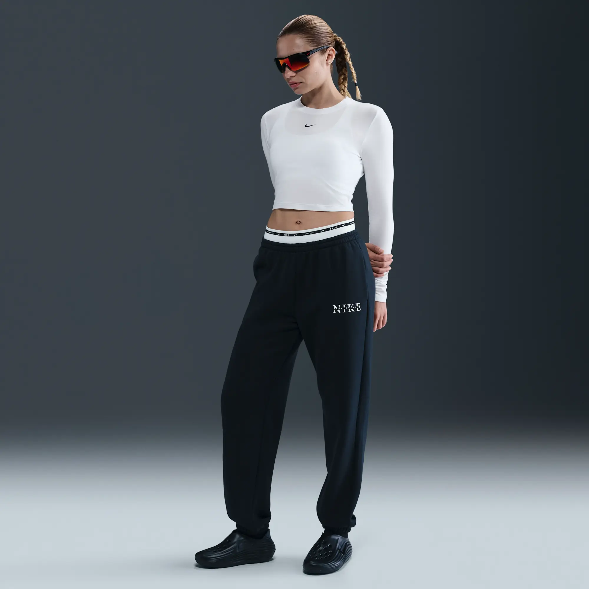 Nike Sportswear Chill Knit Women's Slim Long-Sleeve Cropped Top - White - Modal/Cotton/Elastane
