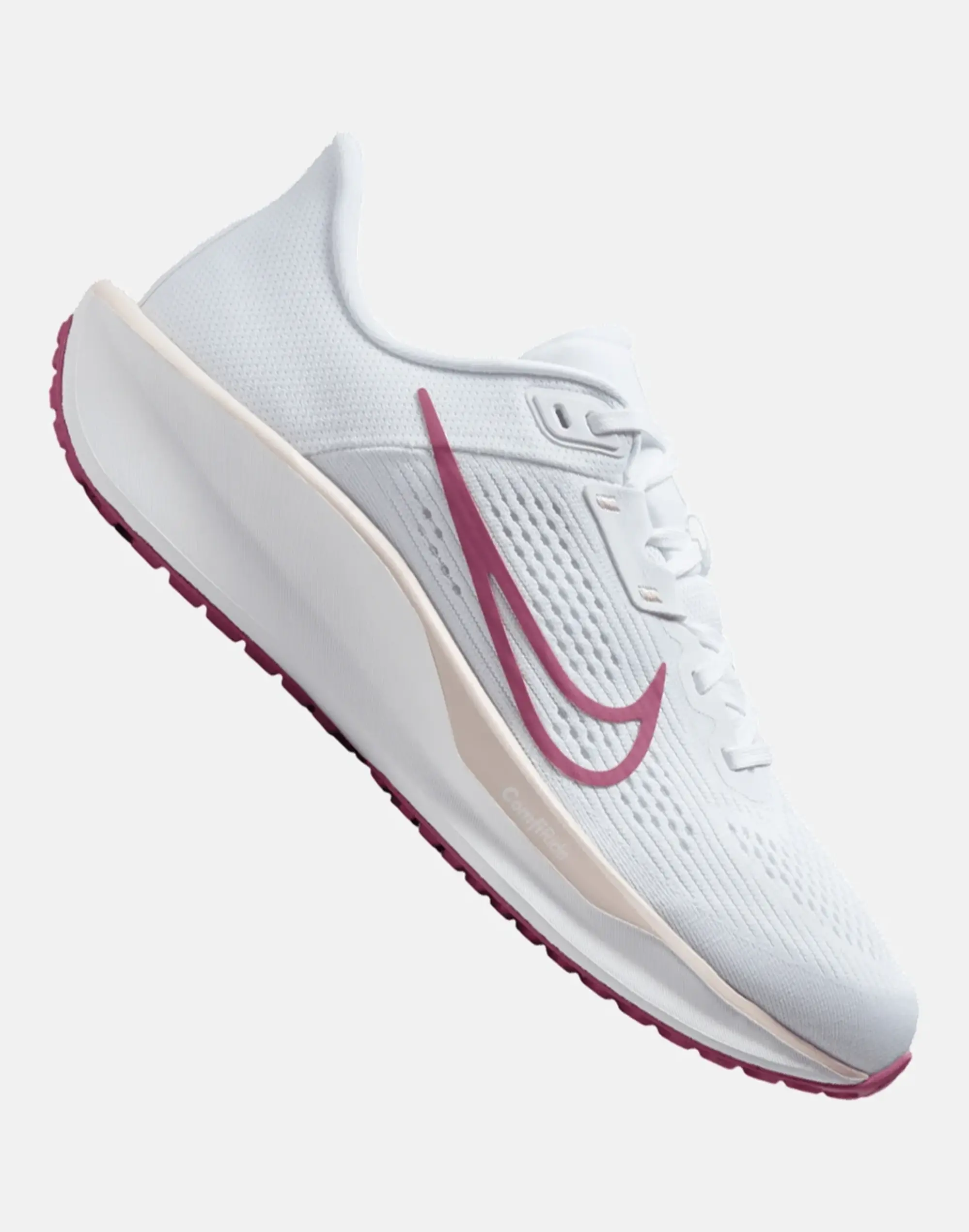 Women's Nike Quest 6 Running Shoes in White/Red 