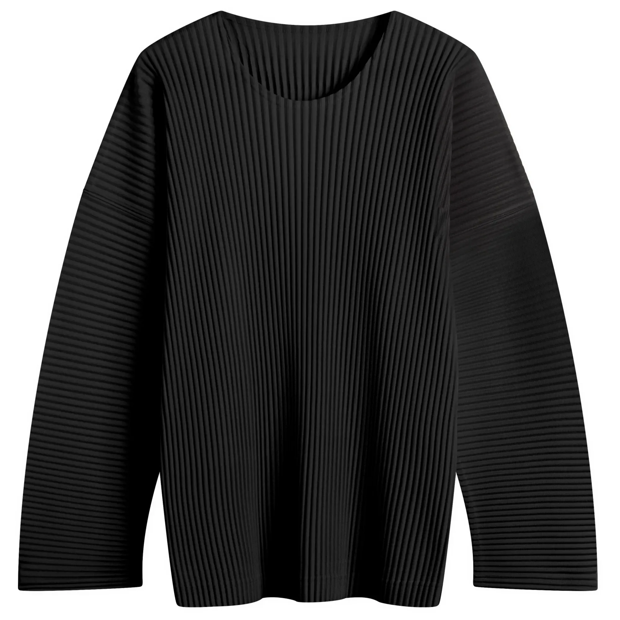 Homme Plissé Curve Long Sleeve Top Black