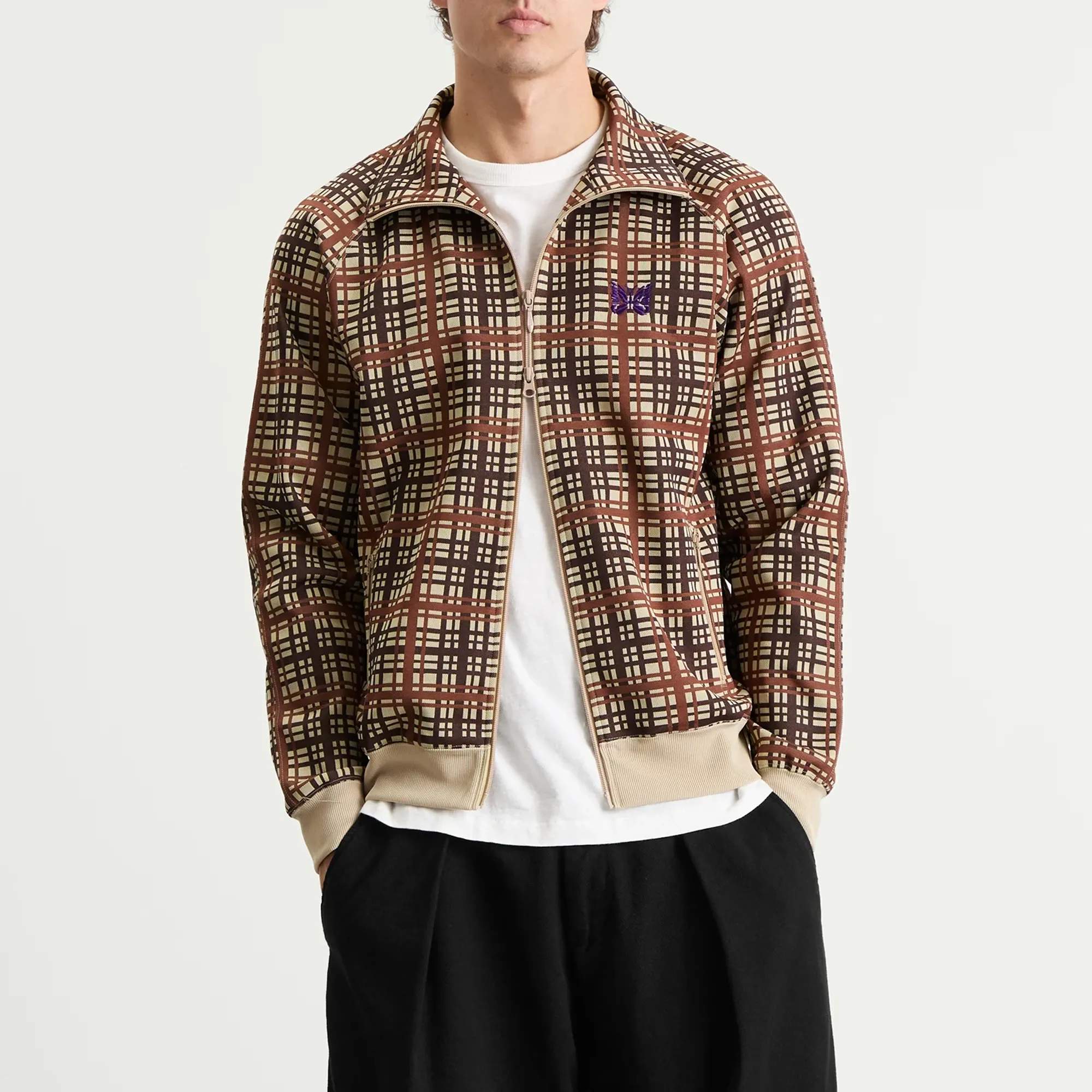 21AW Needles Track Jacket Plaid Sサイズ Needles Men's Poly Jacquard Track Jacket Plaid | RW312-A | FOOTY.COM