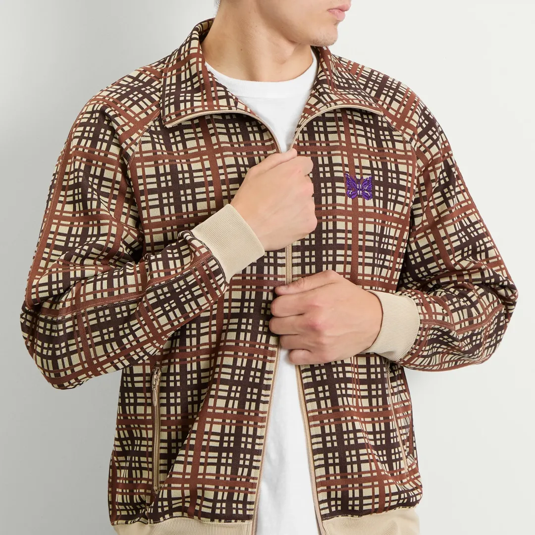 Needles Men's Poly Jacquard Track Jacket Plaid | RW312-A | FOOTY.COM