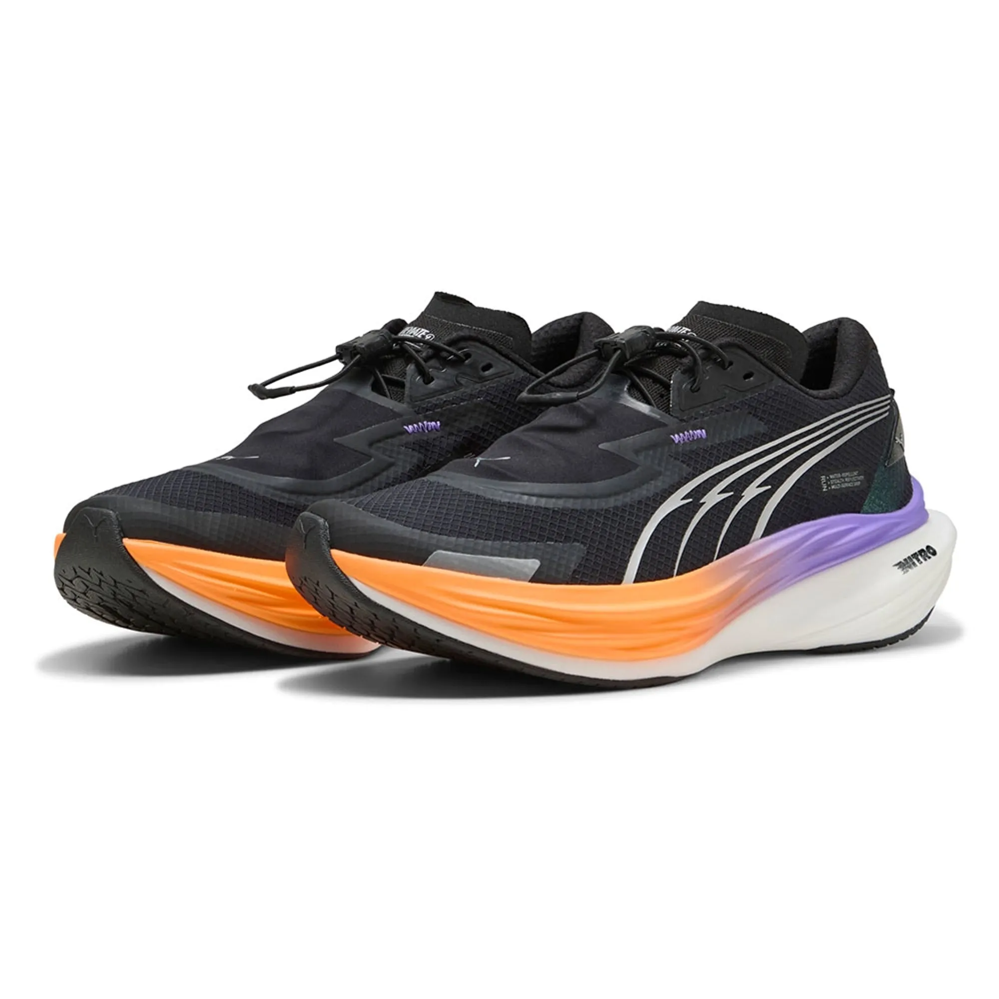 PUMA Deviate Nitroâ¢ 3 WTR+ Running Shoes Women, Black/Dark Amethyst
