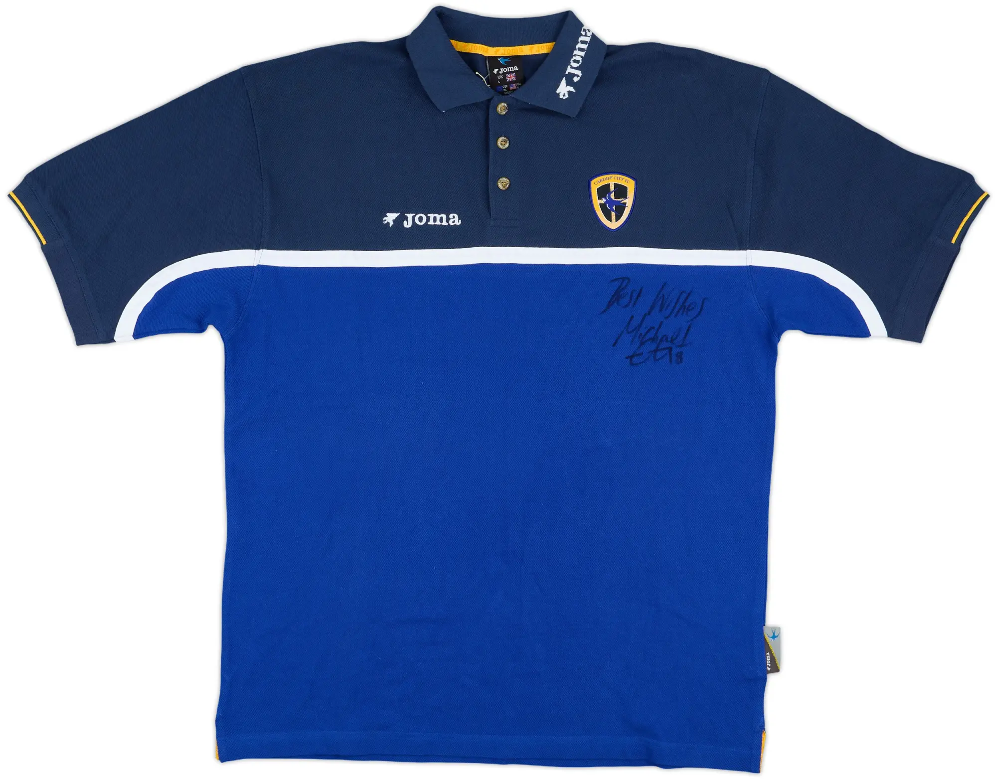 2008-09 Cardiff City Joma Signed Polo Shirt (Chopra)