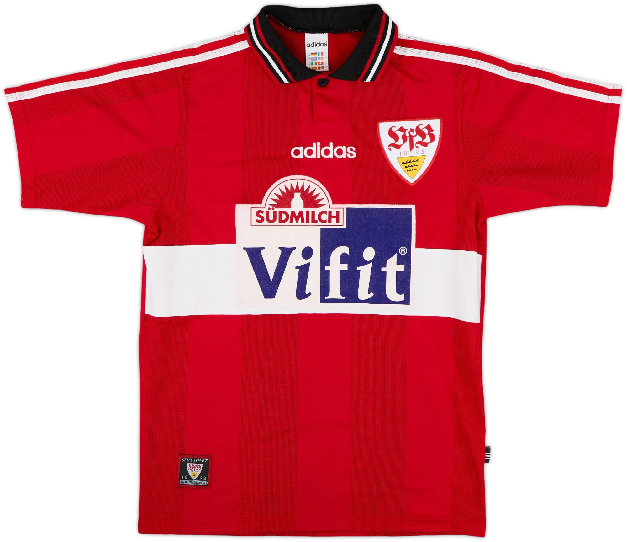 adidas Stuttgart Mens SS Away Shirt 1996/97