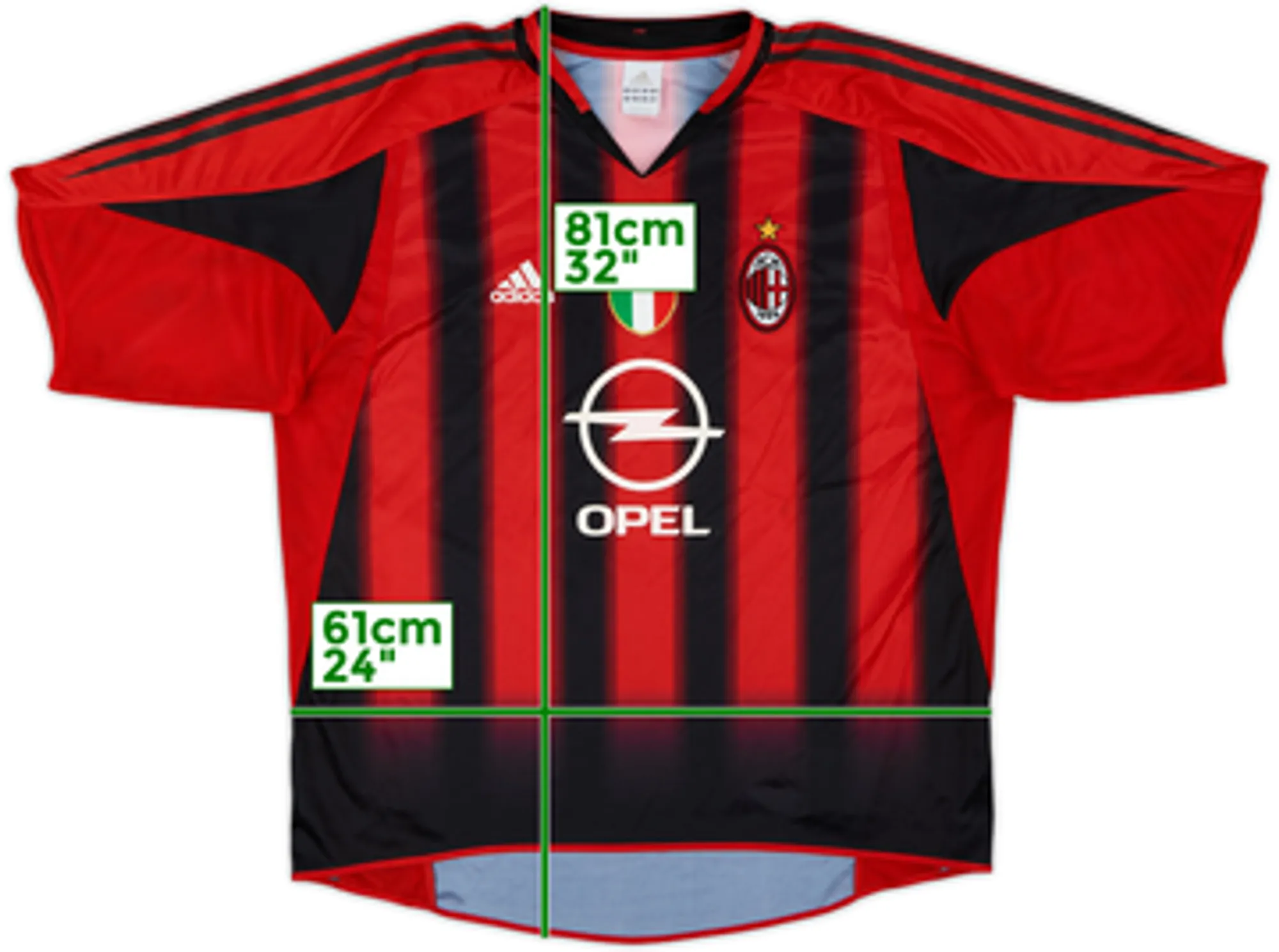 adidas AC Milan Mens SS Home Shirt 2004/05