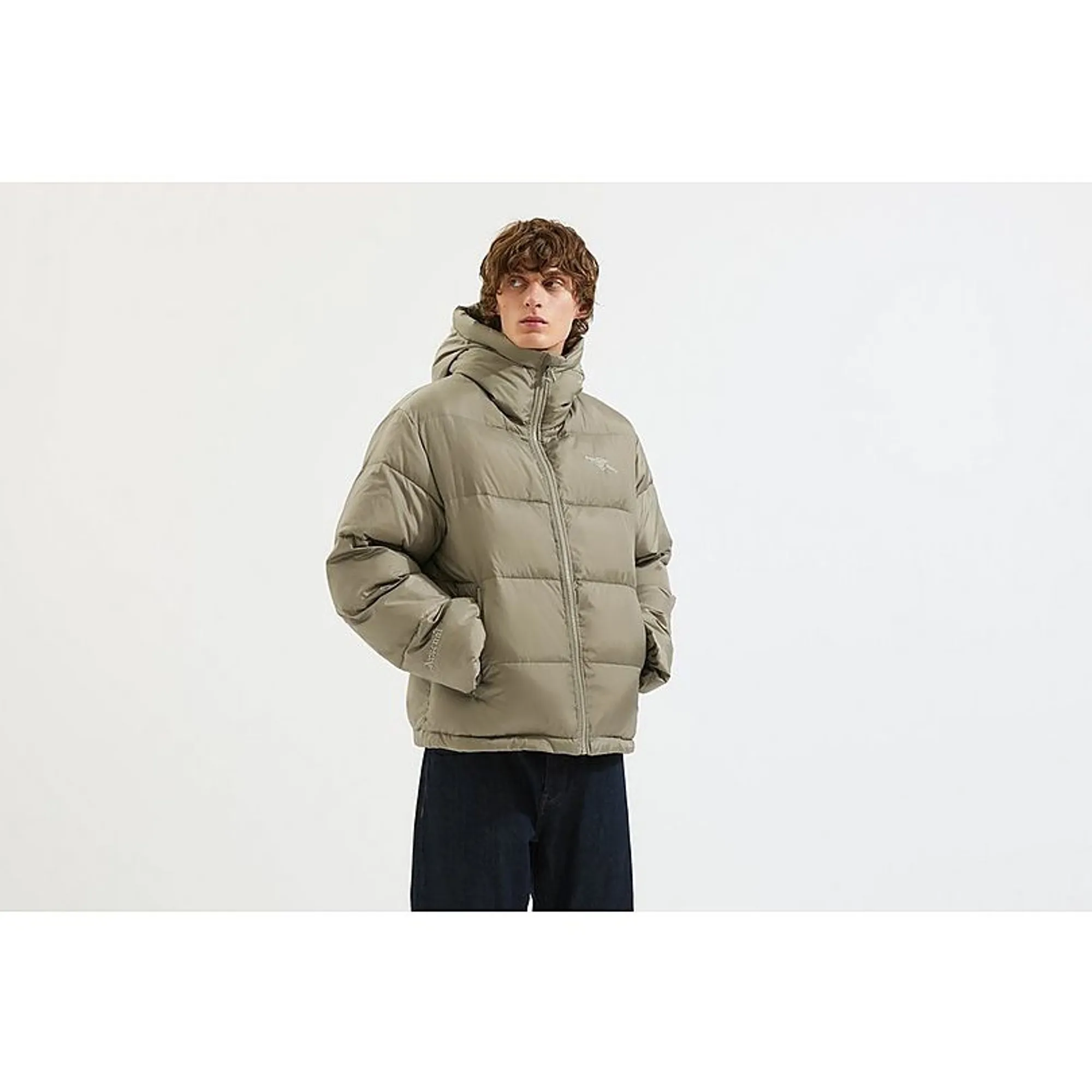 Arsenal Essentials Unisex Green Cannon Hooded Puffer Jacket, Green