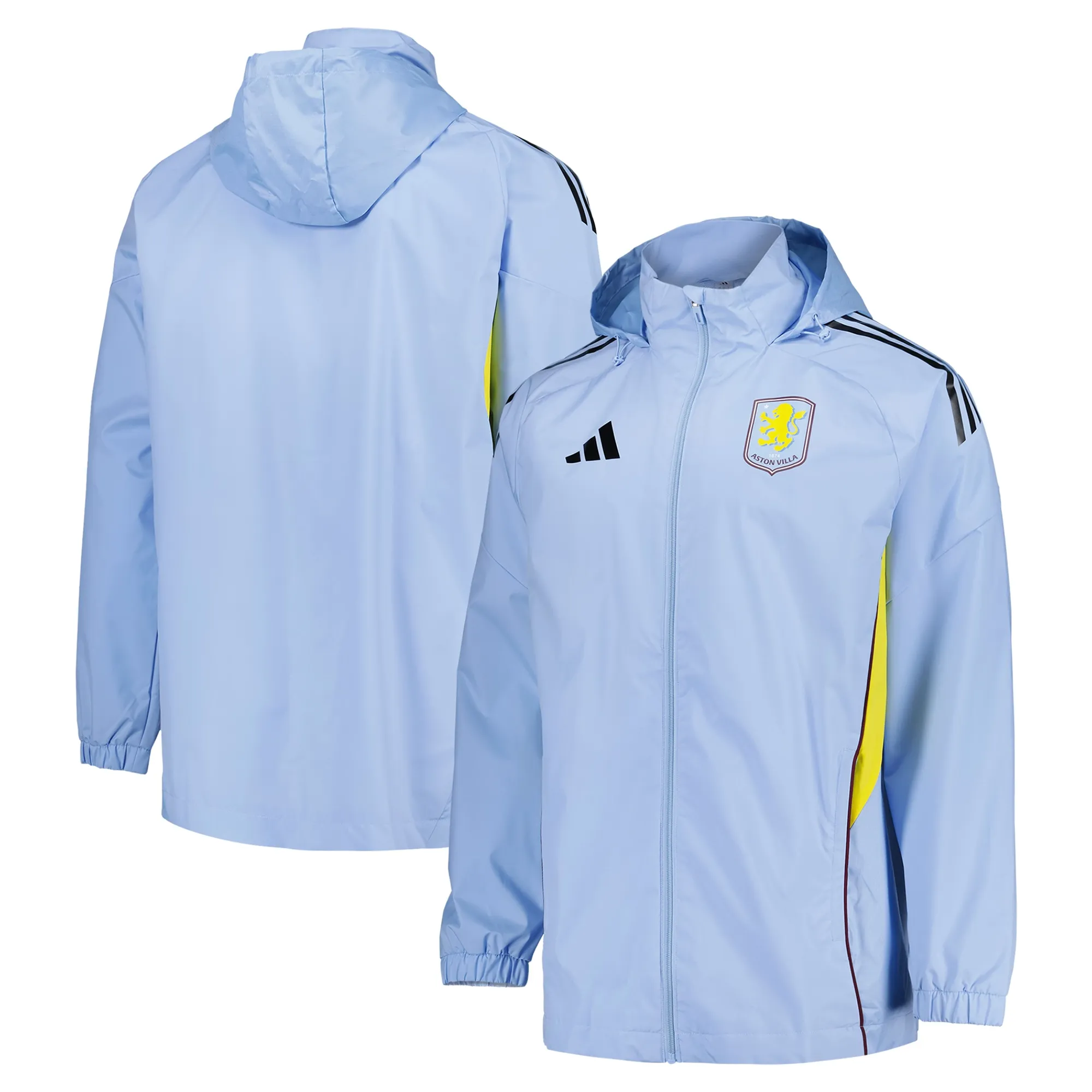 Aston Villa adidas Training All Weather Jacket - Light Blue