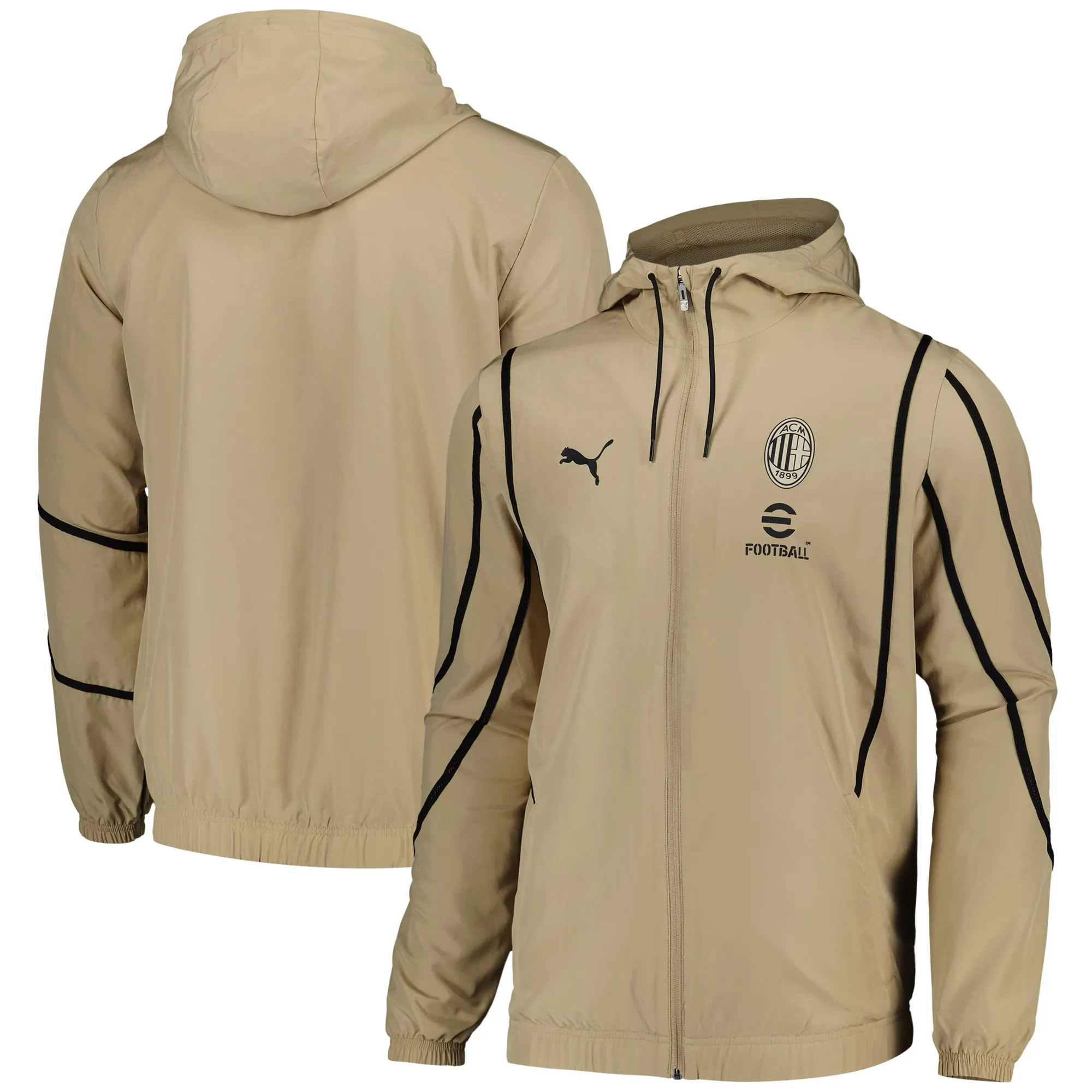 AC Milan Puma Prematch Anthem Jacket - Tan