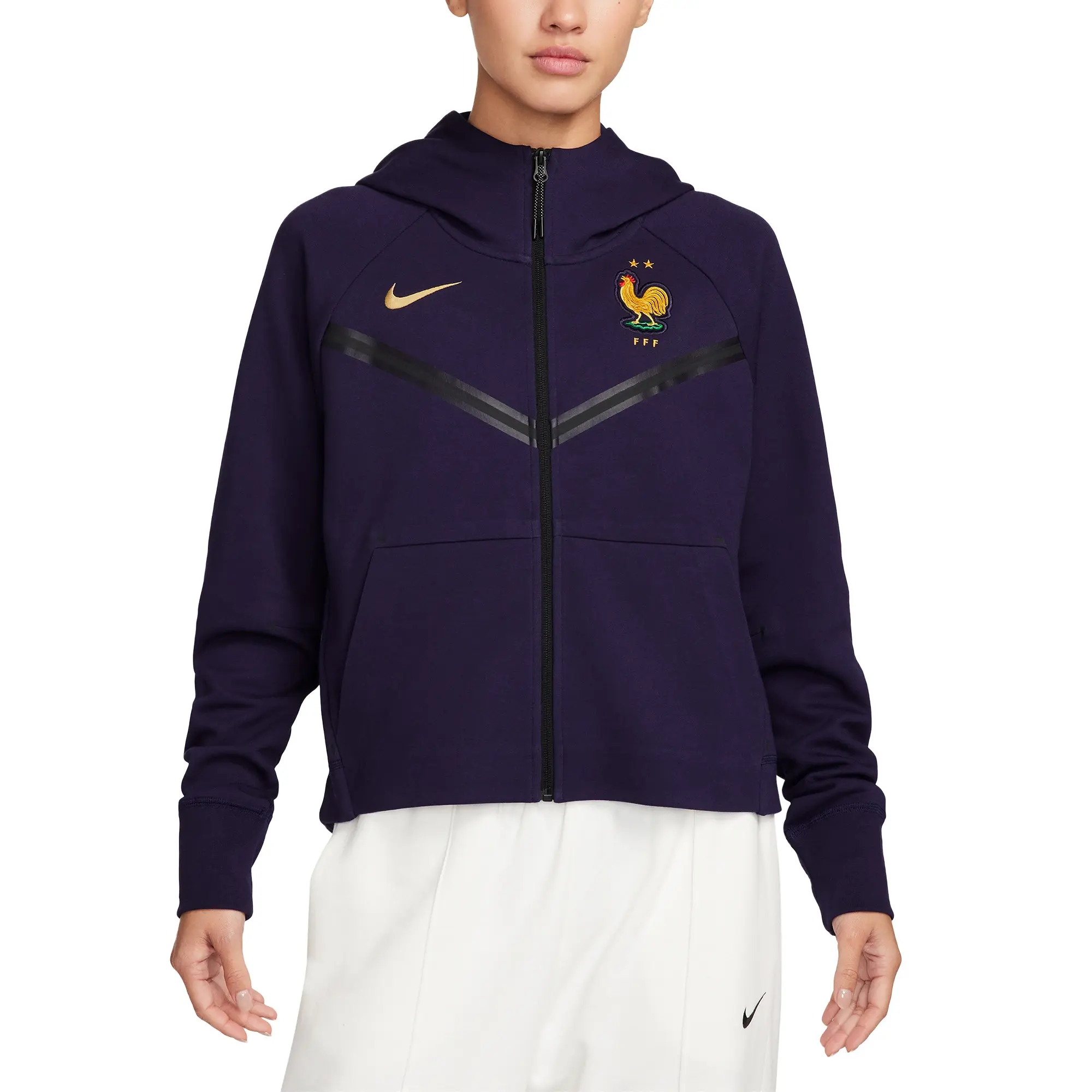 France Nike Tech Fleece Full Zip Hoodie - Navy - Womens