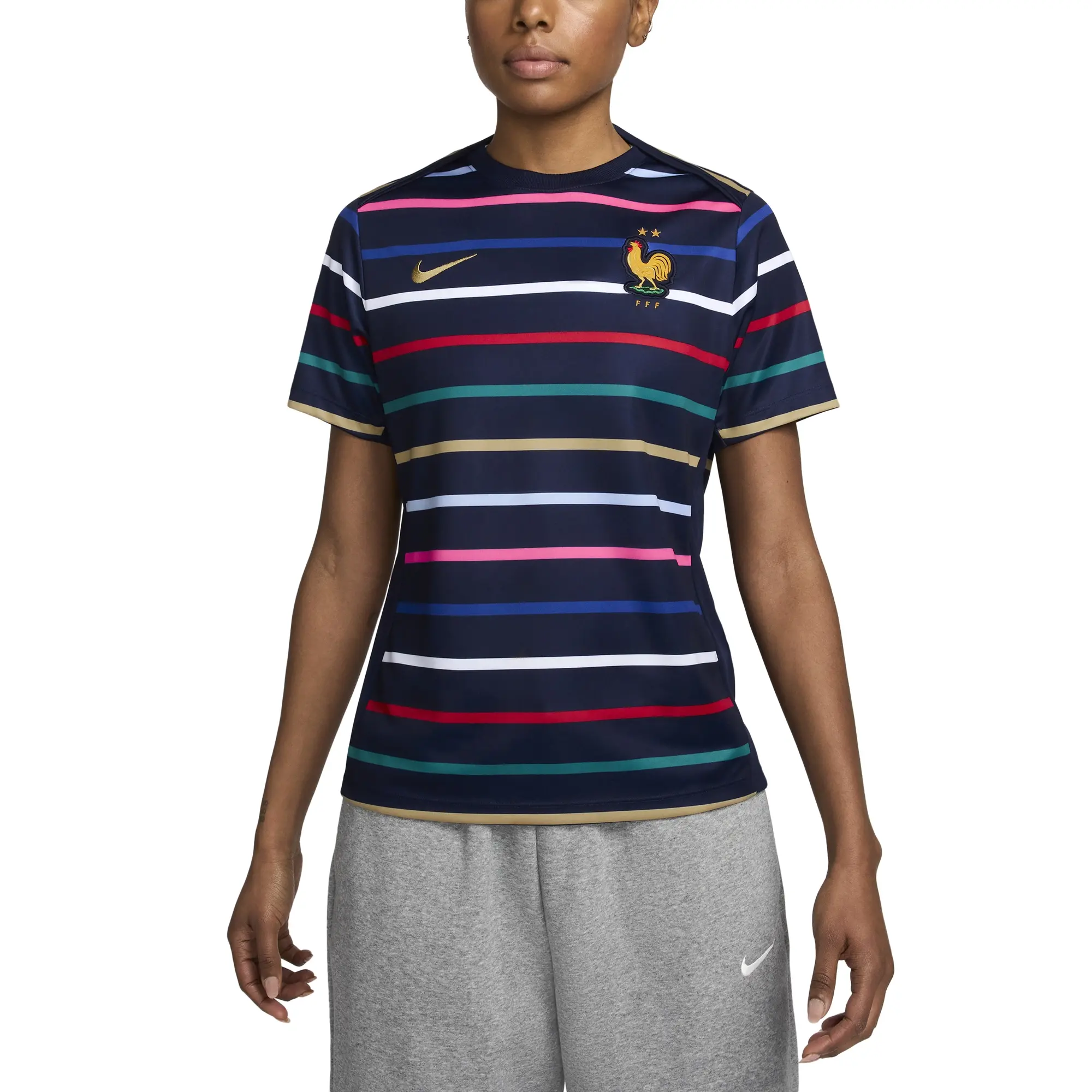 France Nike Pre Match Top - Navy - Womens