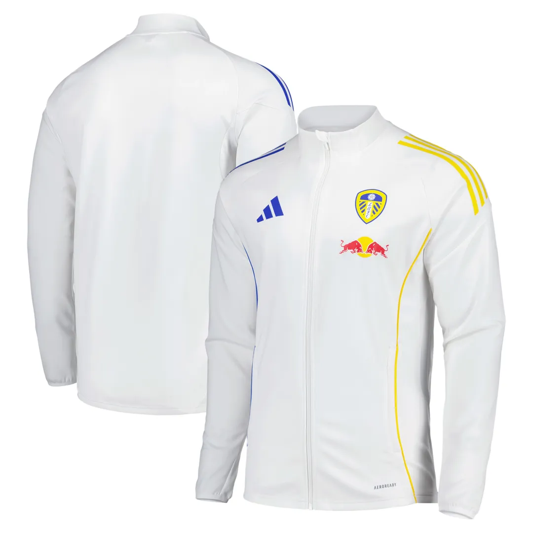 ジャケット・アウター FOOTBALL JERSEY TRACK JACKET Leeds United adidas Training Track Jacket - White | JN8962 | FOOTY.COM