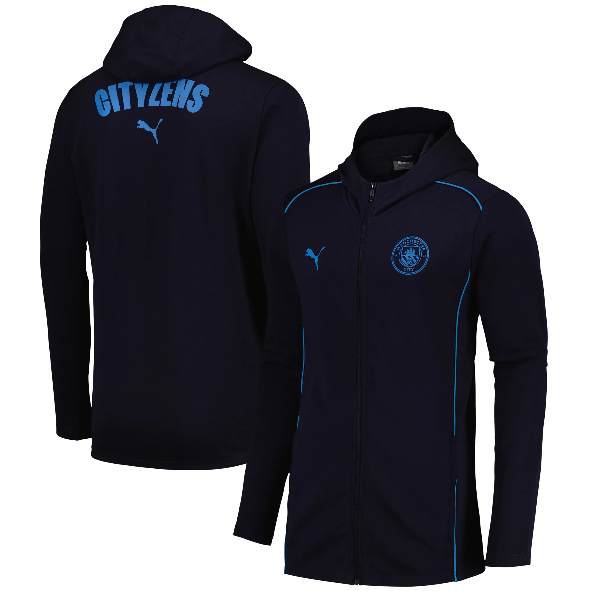 Manchester City PUMA Casuals Hoody Jacket - Navy