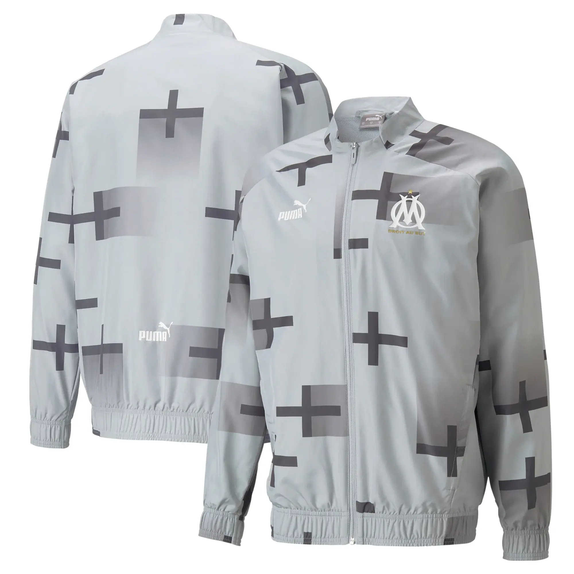 Olympique de Marseille Prematch Jacket - Grey