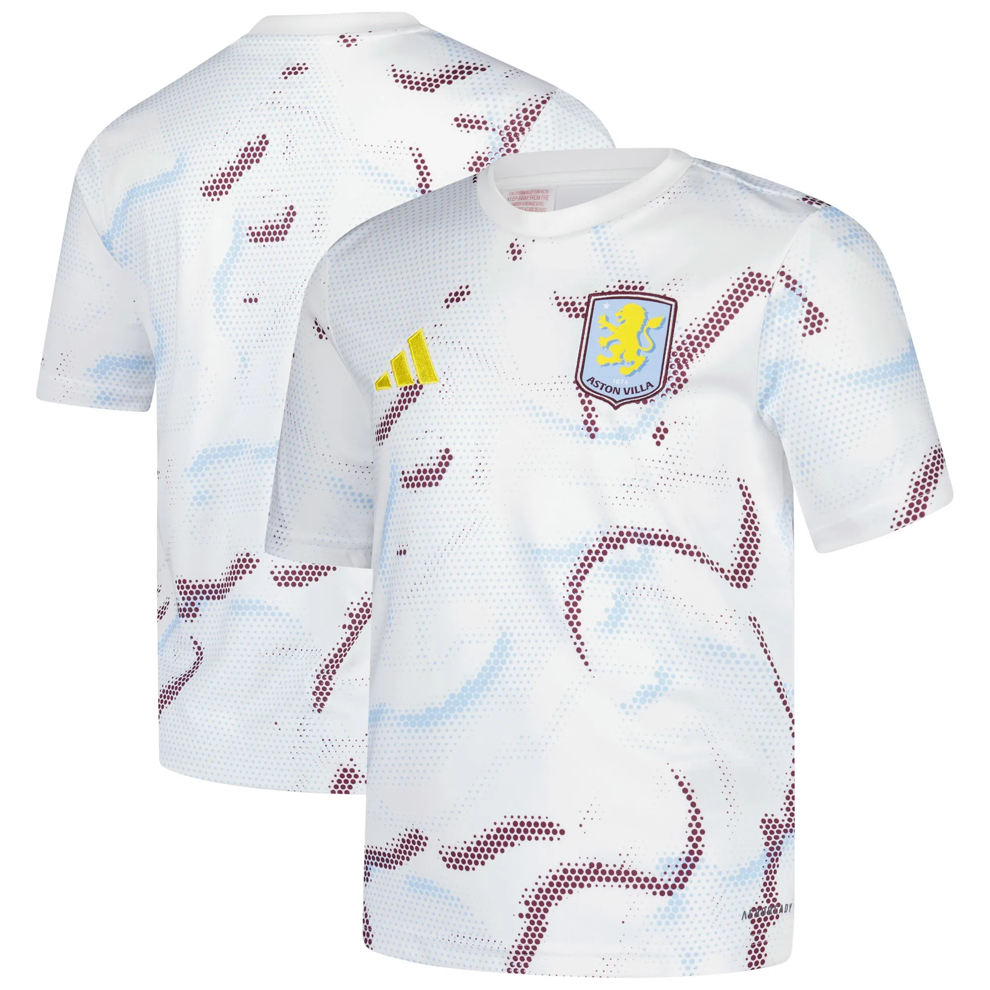 Aston Villa adidas Pre Match Jersey - White - Kids