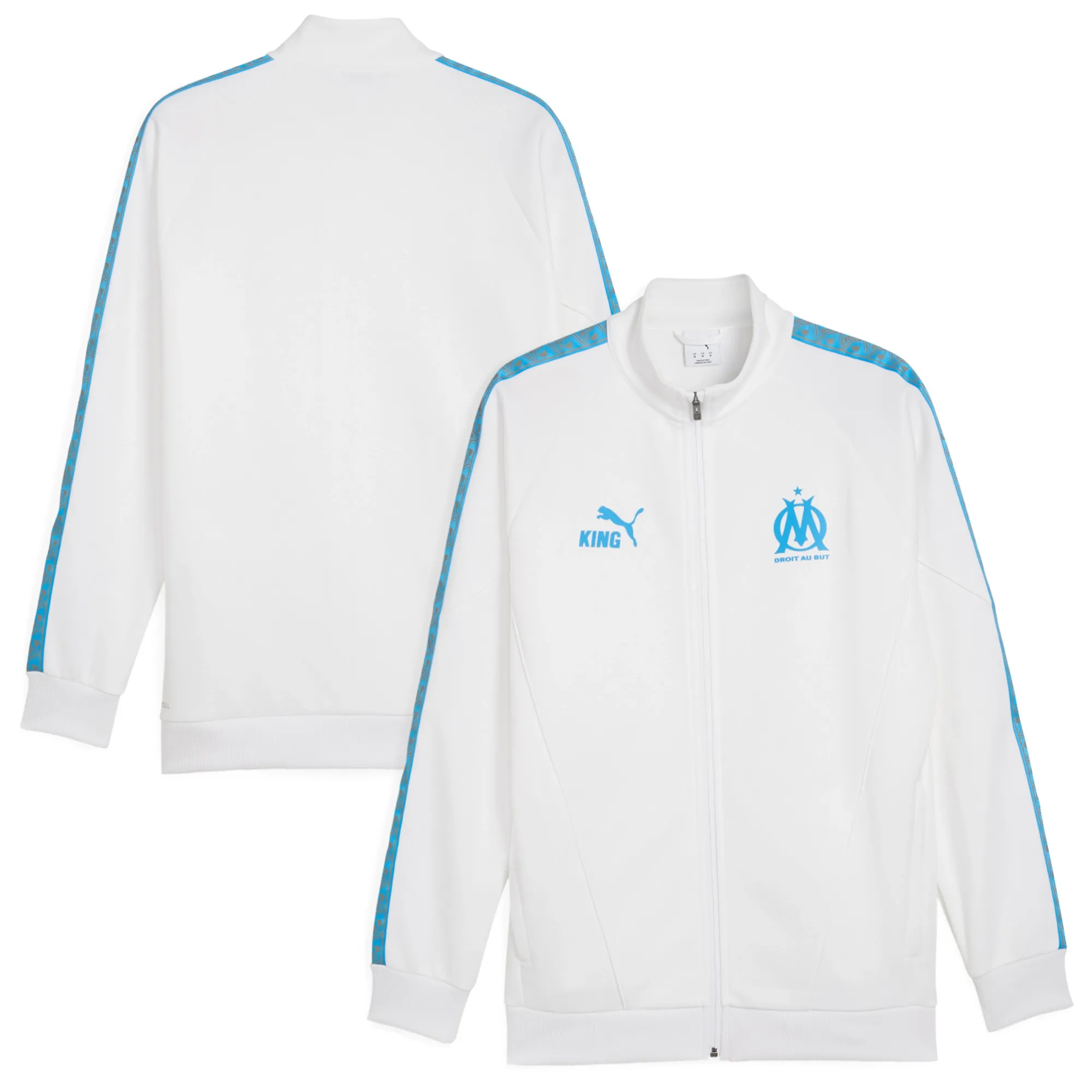 PUMA Olympique De Marseille King Anthem Jacket Men, White/Azure