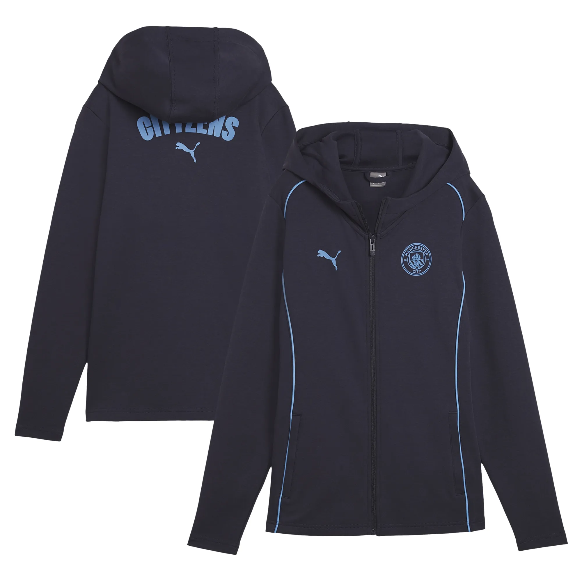 Manchester City PUMA Casuals Hoody Jacket - Navy - Womens