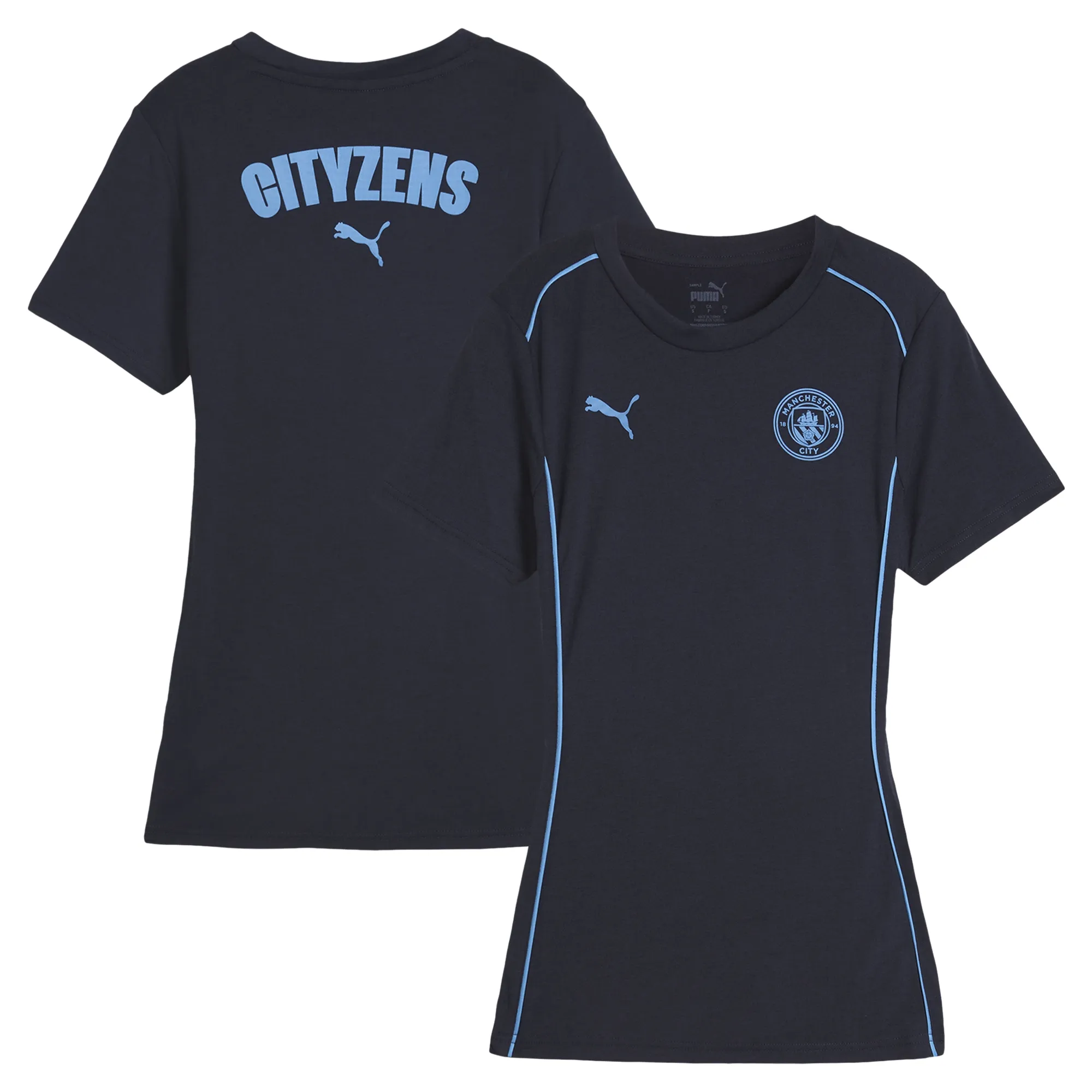 Manchester City PUMA Casuals T-Shirt - Navy - Womens