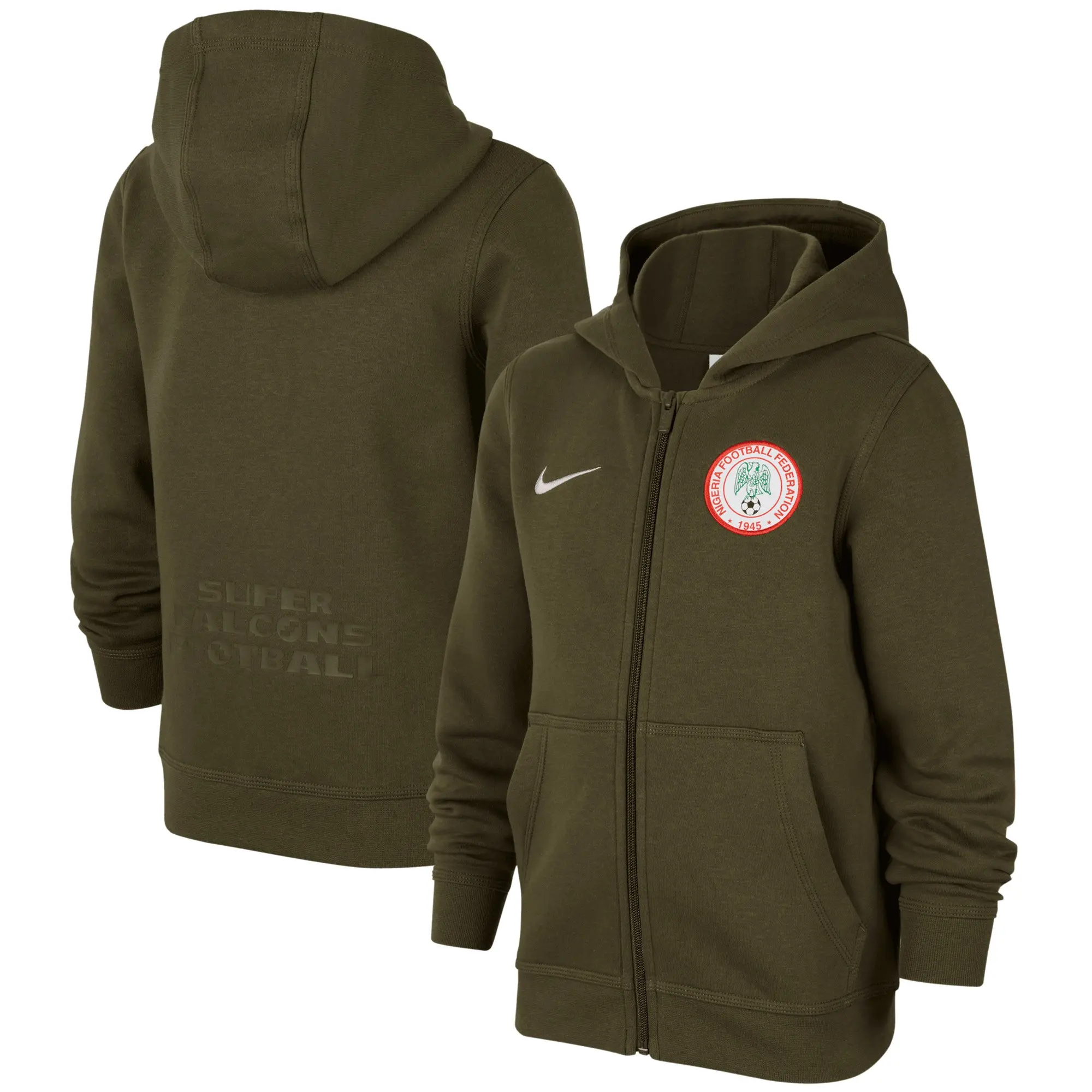 Nigeria Nike Club Zip Thru Hoodie - Green - Kids