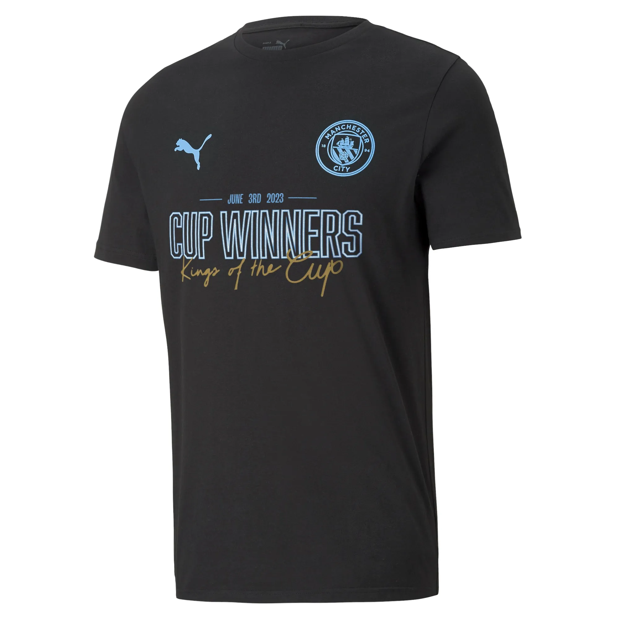 Manchester City Puma FA Cup Winners T-Shirt - Black