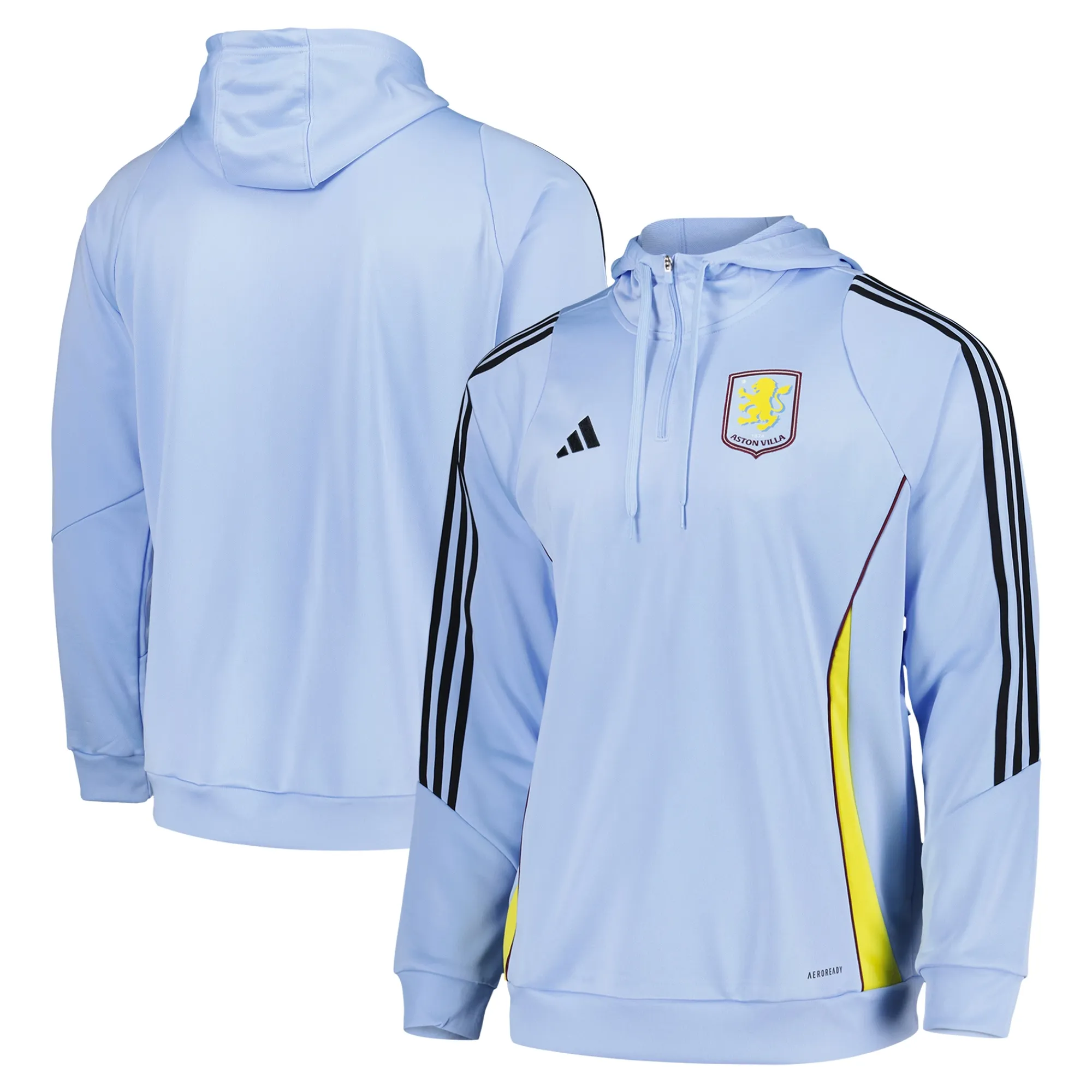 Aston Villa adidas Training Hoodie - Light Blue
