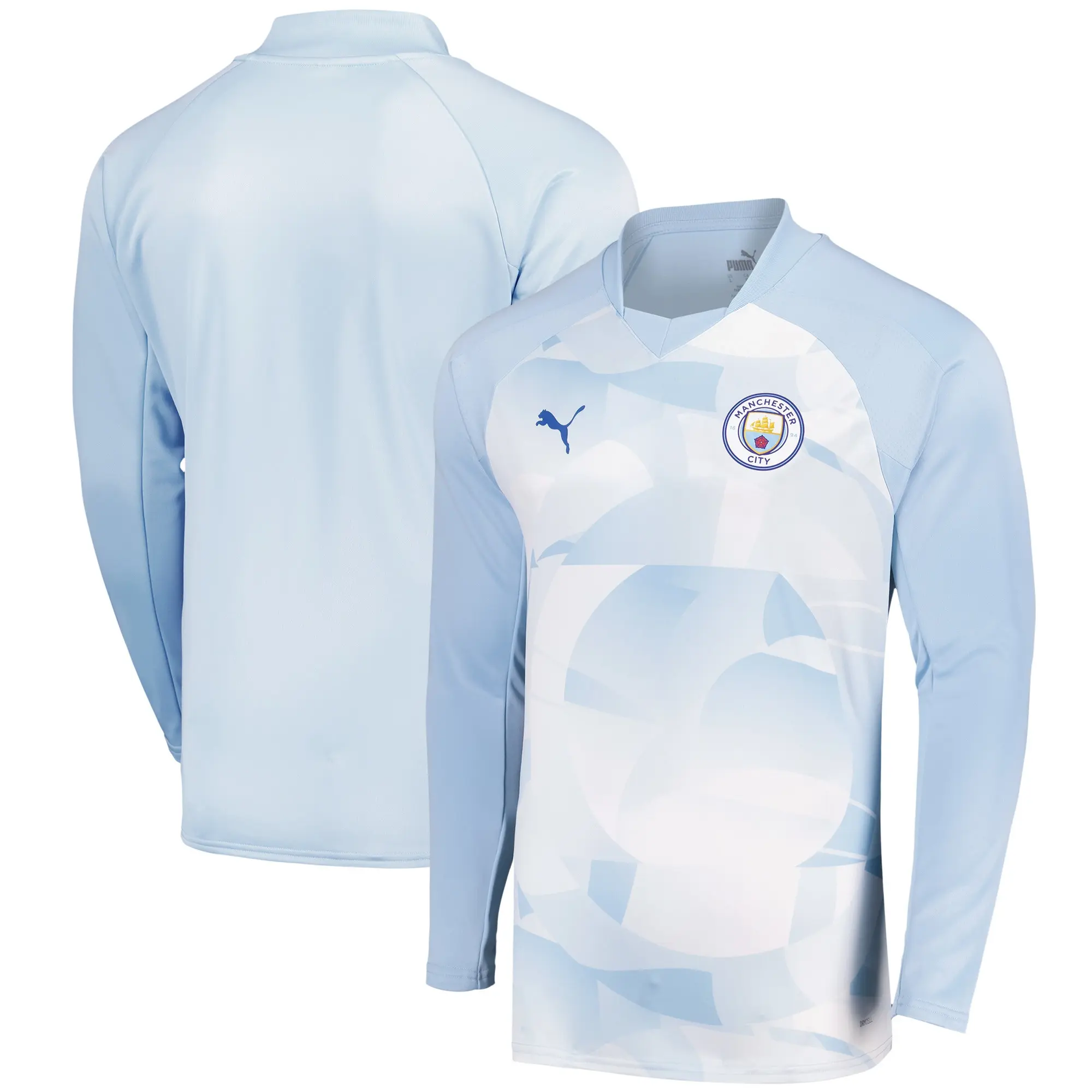 Manchester City Puma Pre Match Sweat Top - Blue